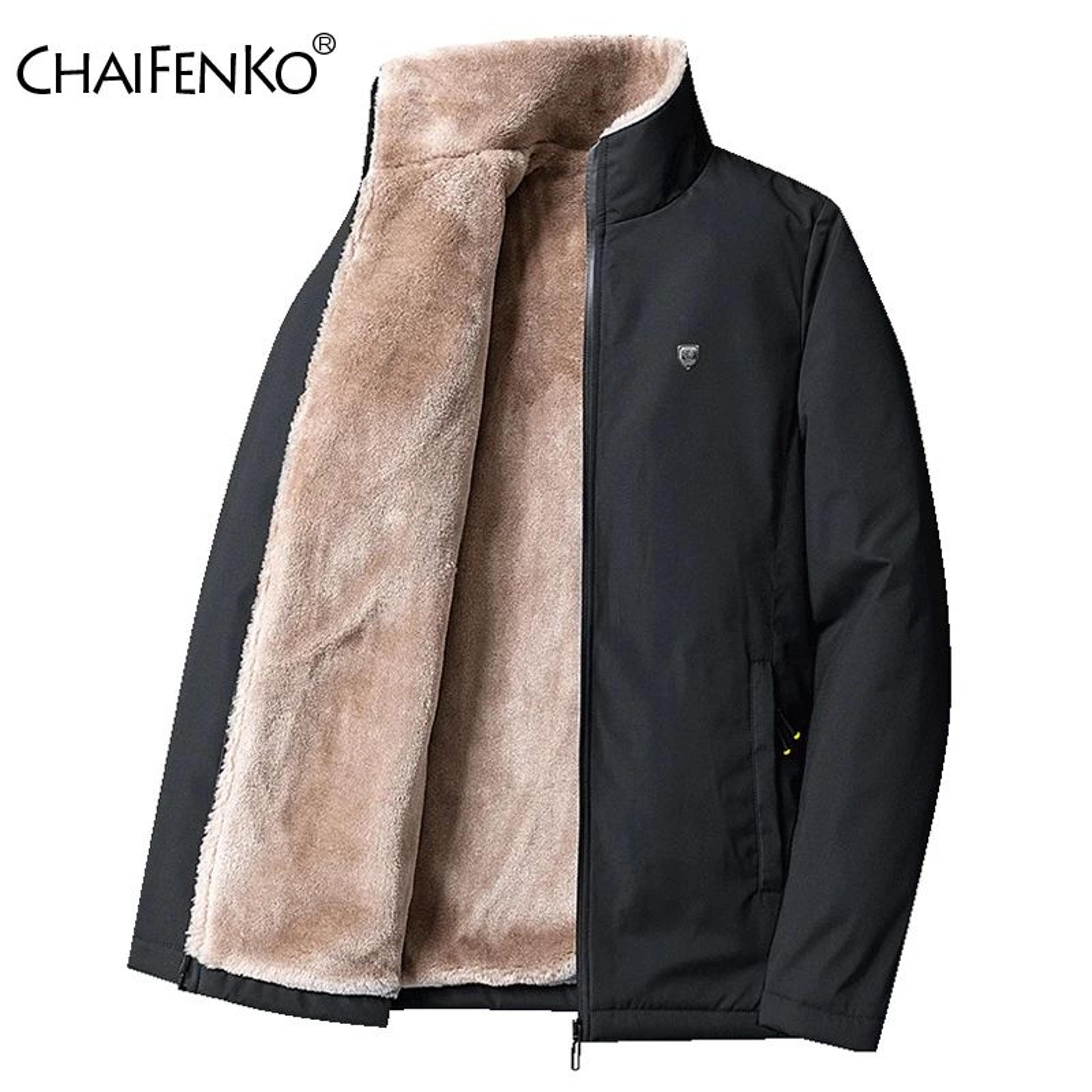 mens thick fleece winter jacket for warm casual outdoor wear