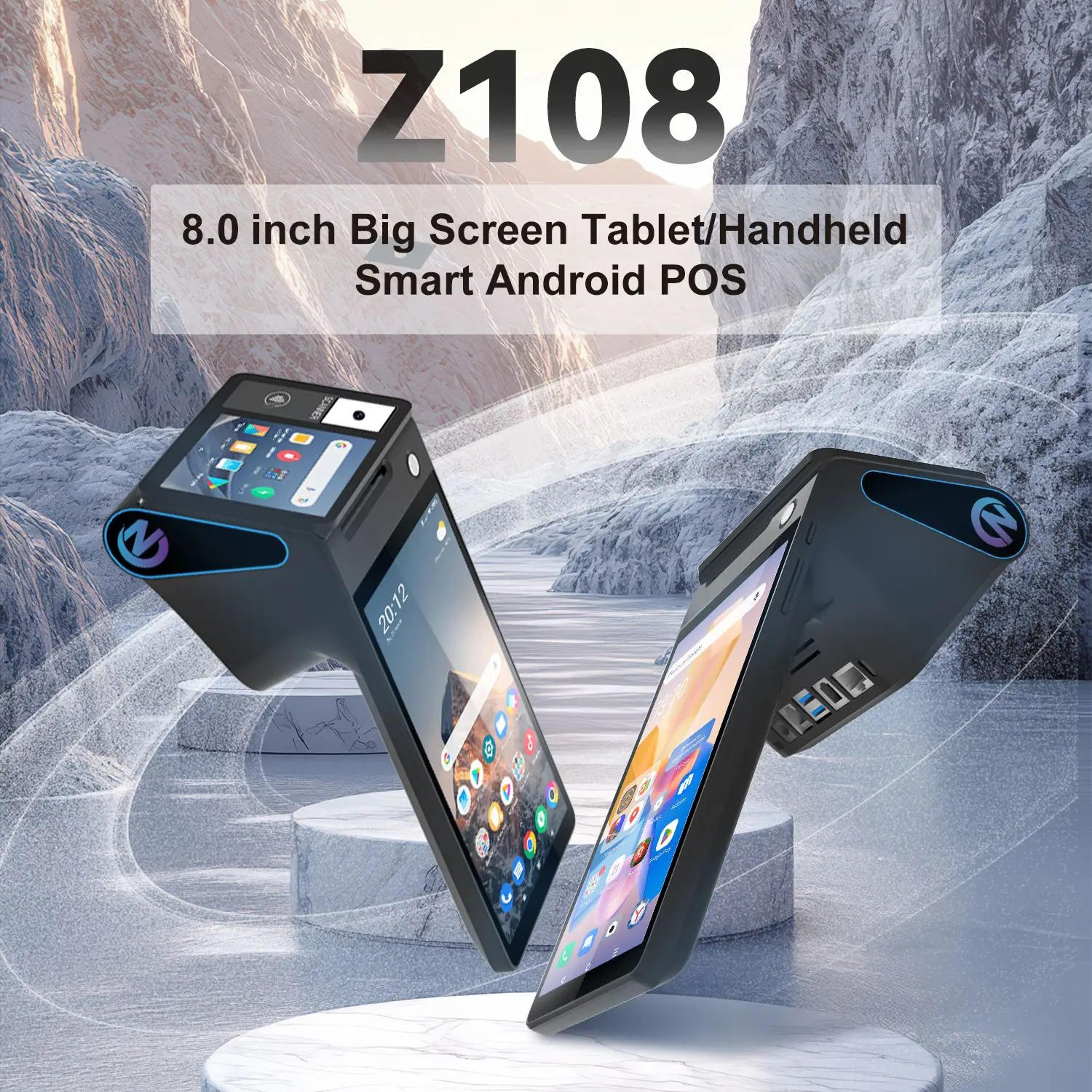 z108 android 14 dual screen pos terminal with touch display and thermal printer