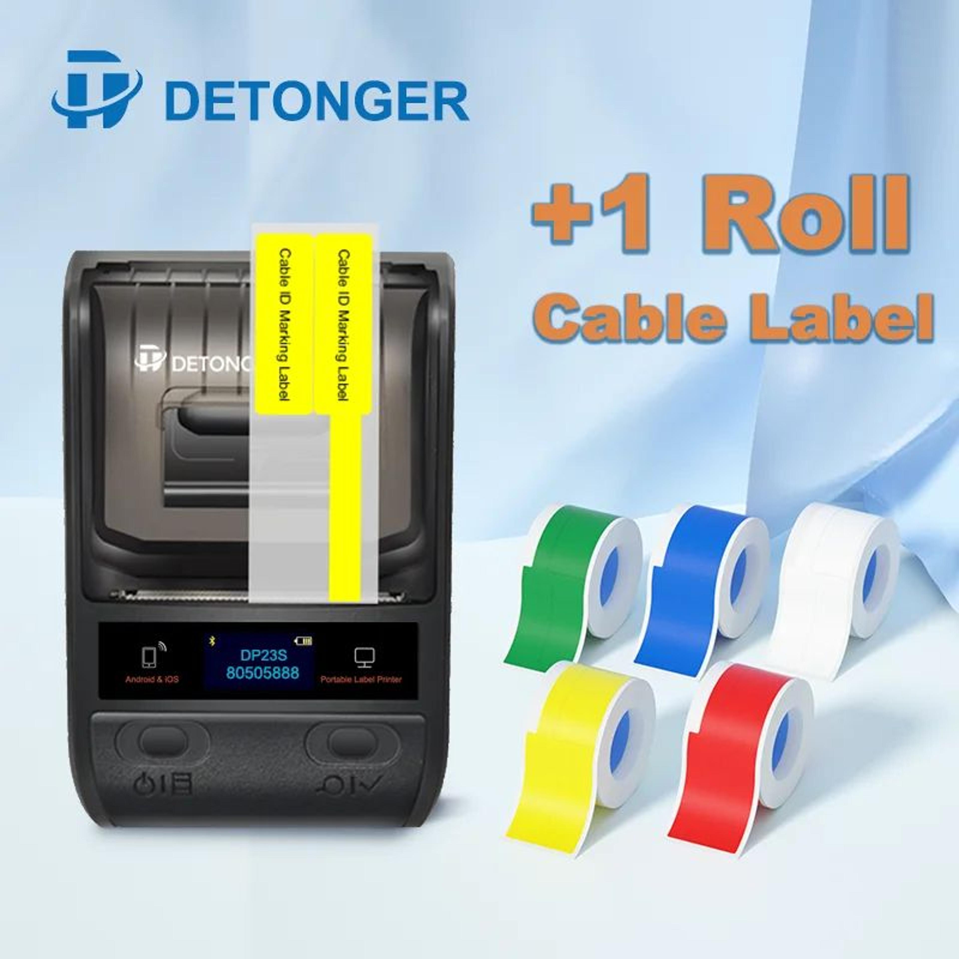detonger dp230s portable bluetooth thermal cable label printer