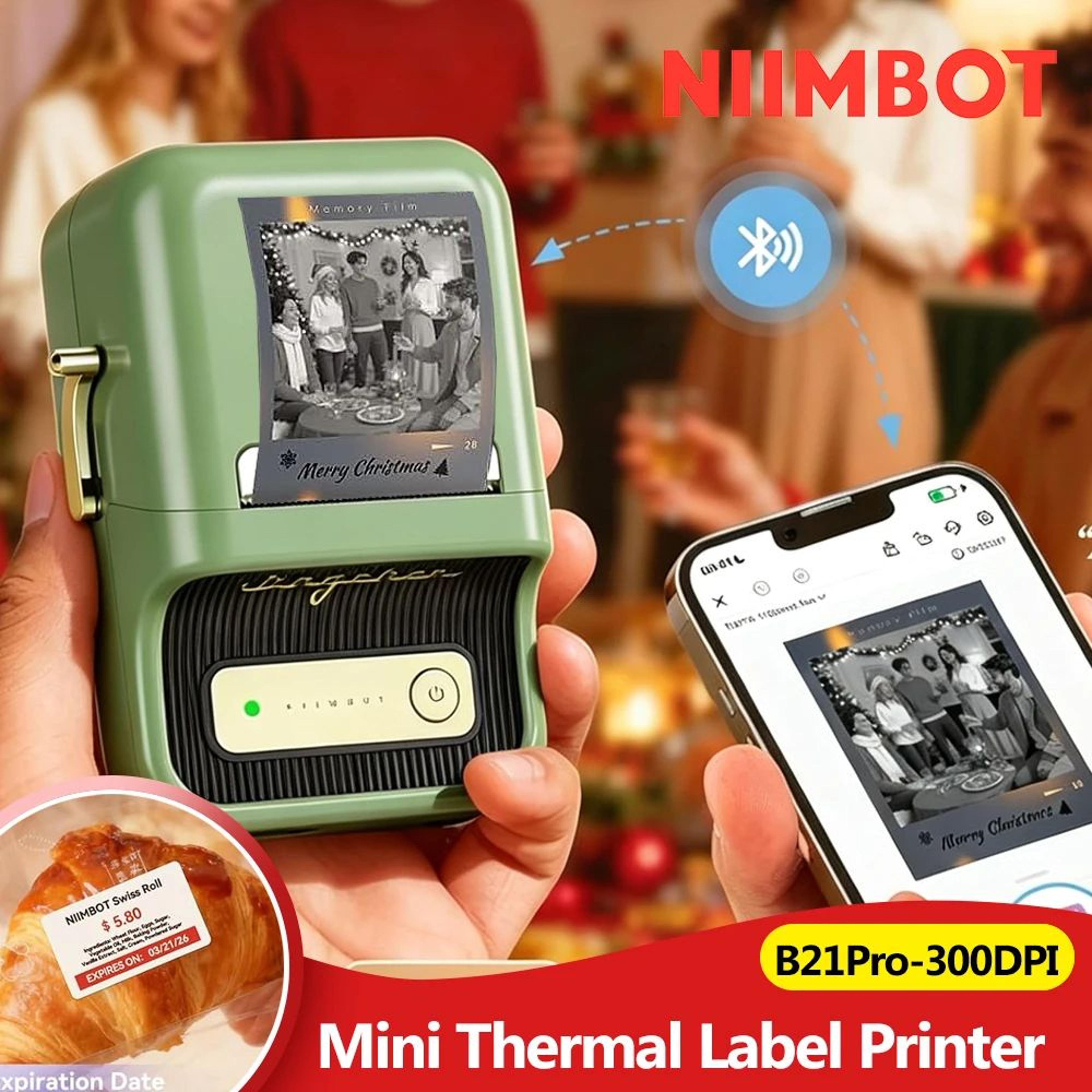 niimbot b21 pro wireless 300 dpi dual color thermal label printer