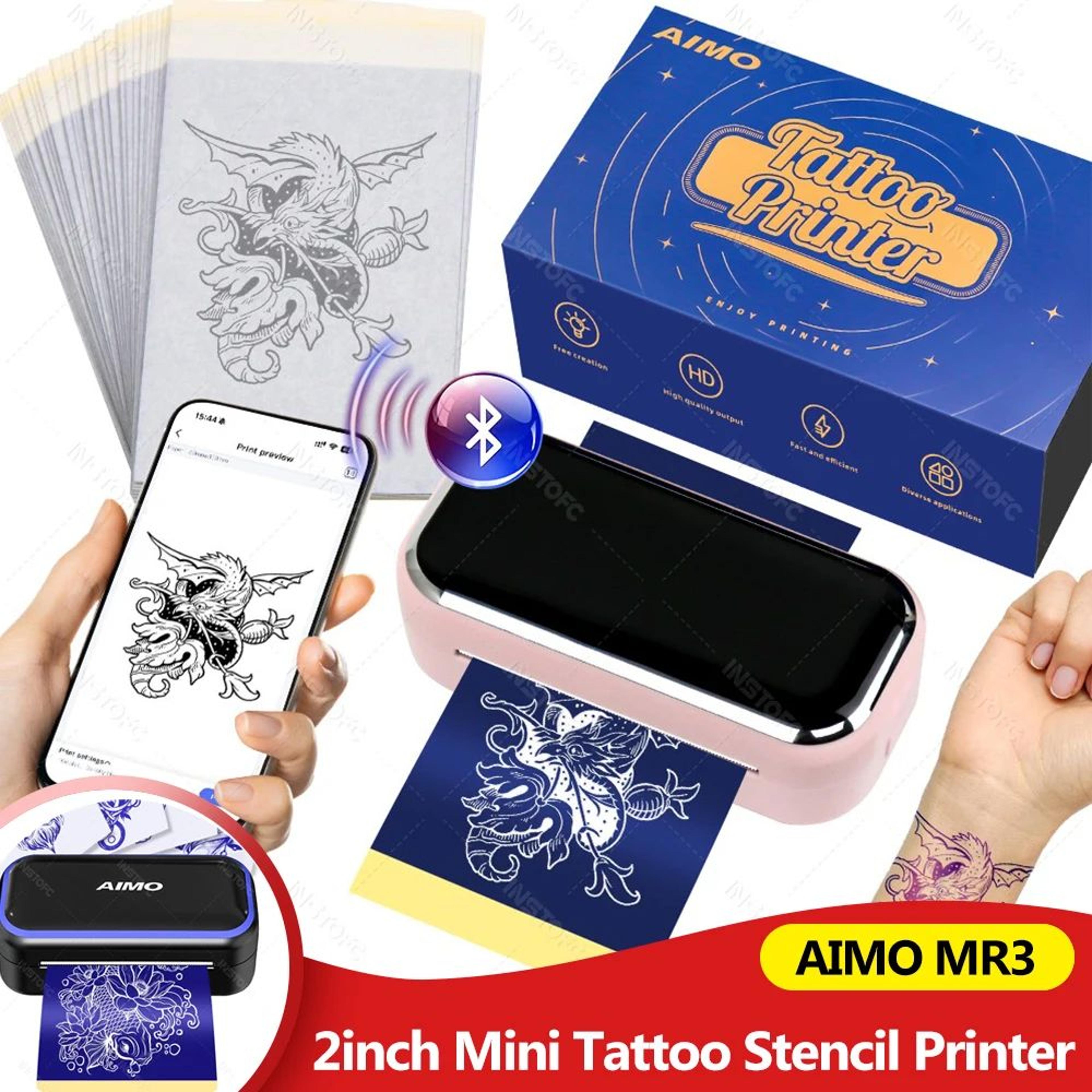 aimo mr3 mini wireless thermal stencil printer for small tattoos