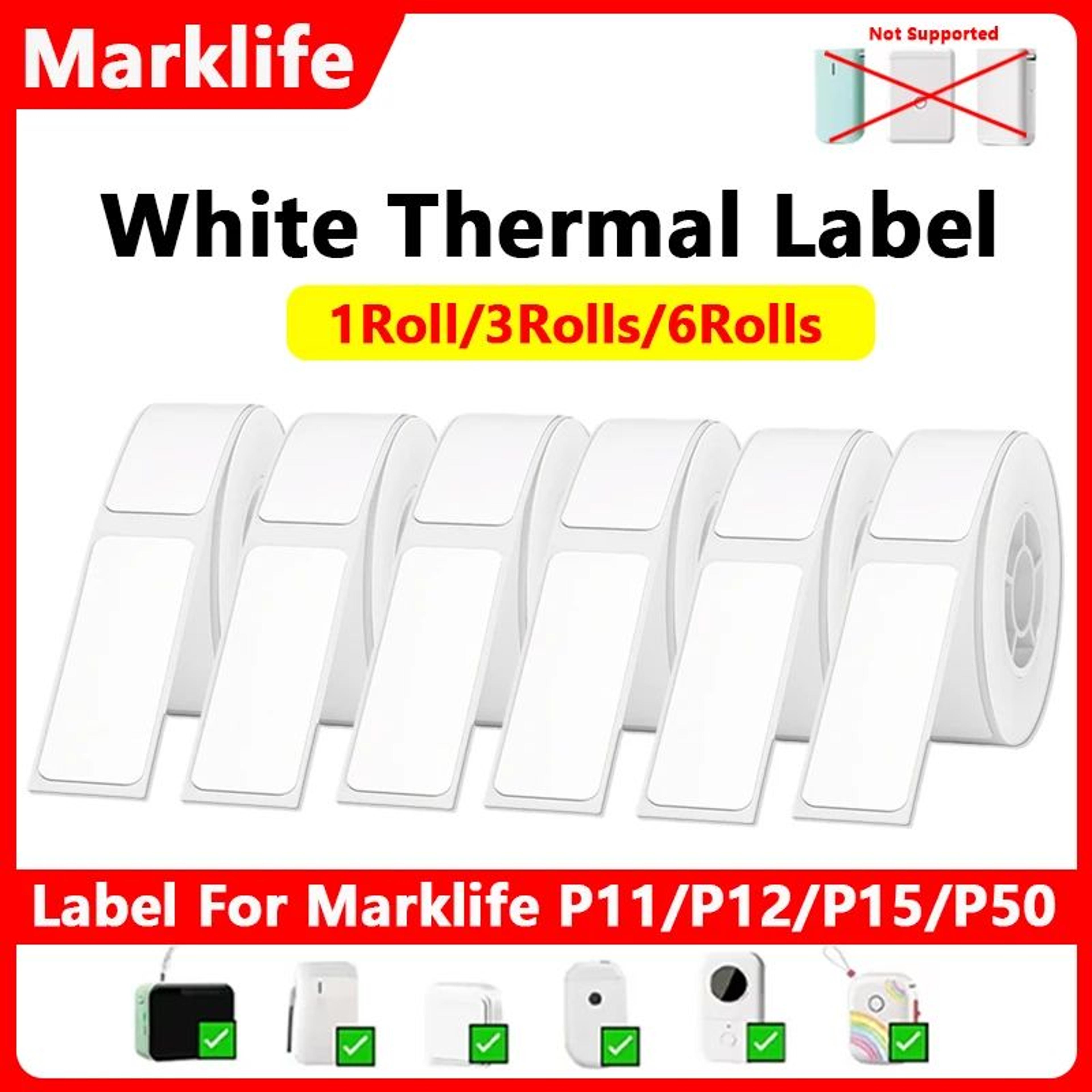 marklife white adhesive thermal label rolls for mini printers