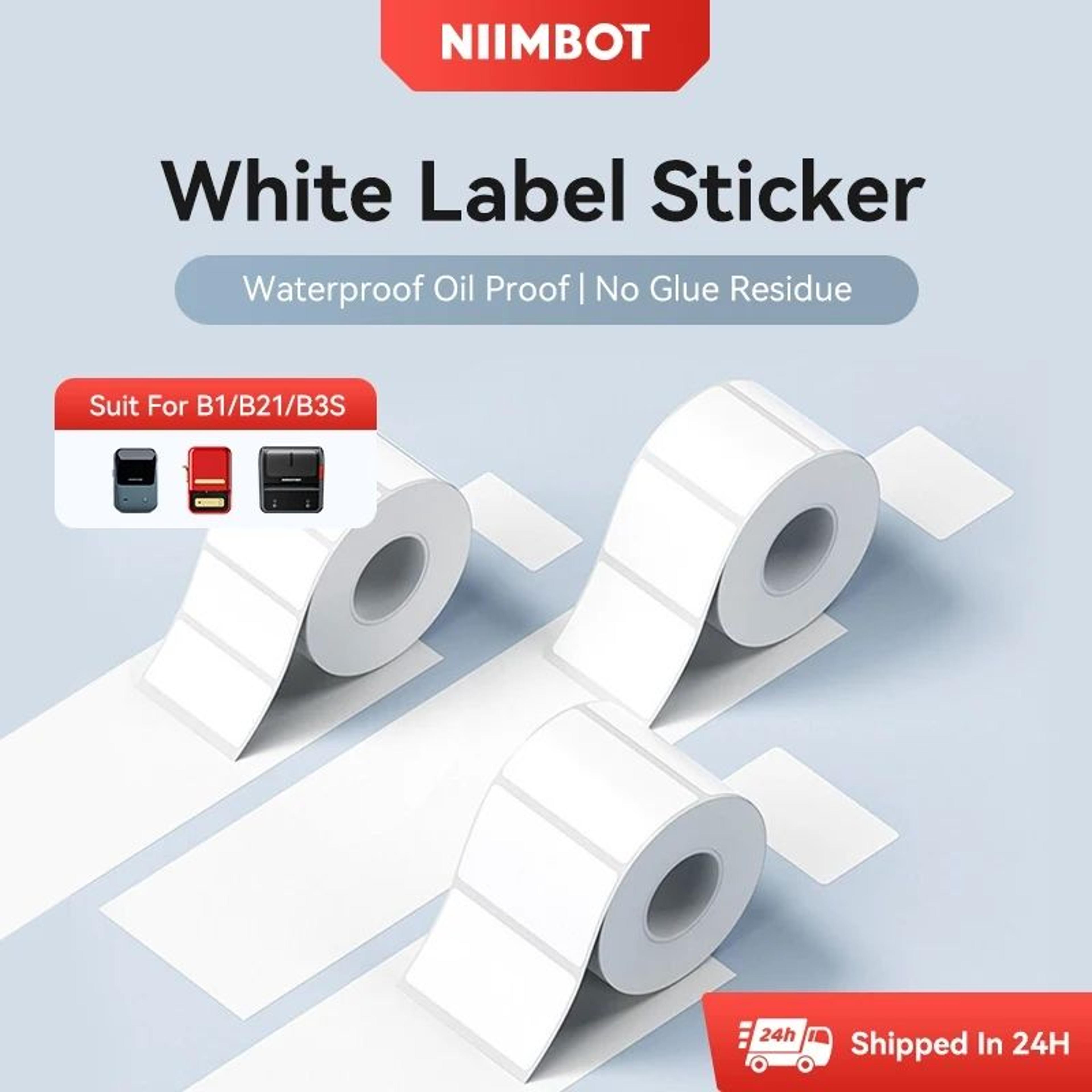 niimbot white thermal labels for b21 b1 and b3s printers