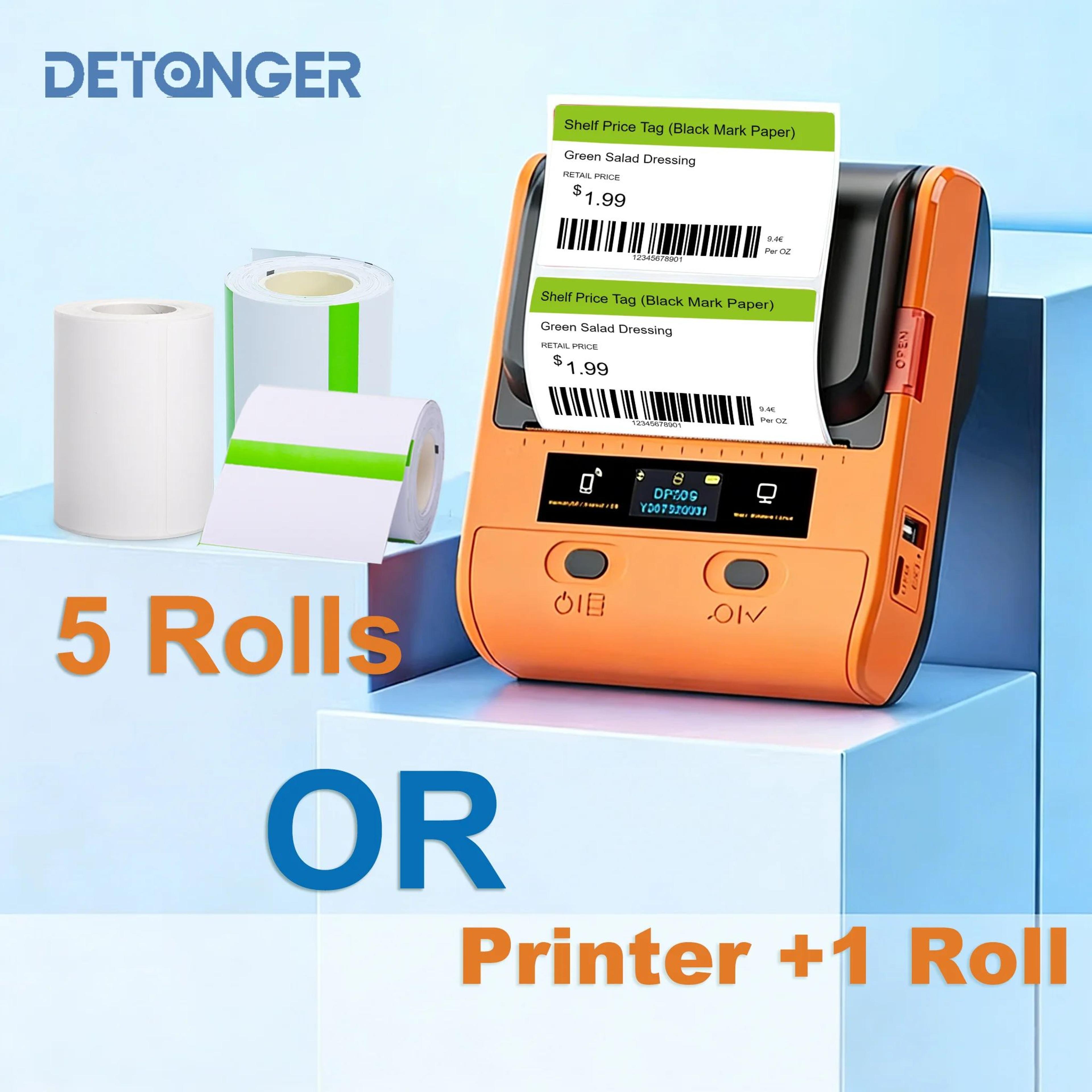 detonger dp30s portable bluetooth thermal barcode label printer