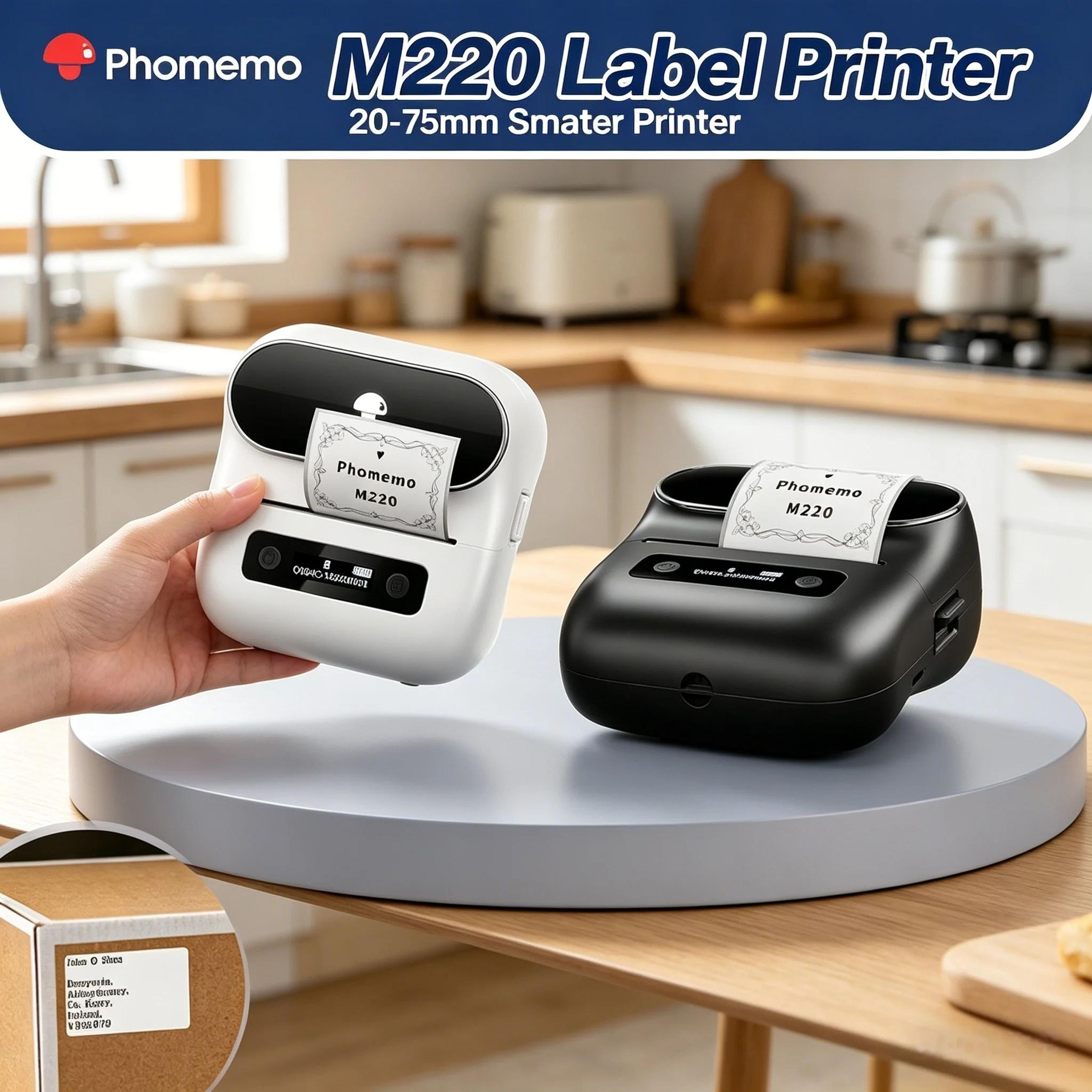 phomemo m220 portable thermal label maker for office and clothing tags