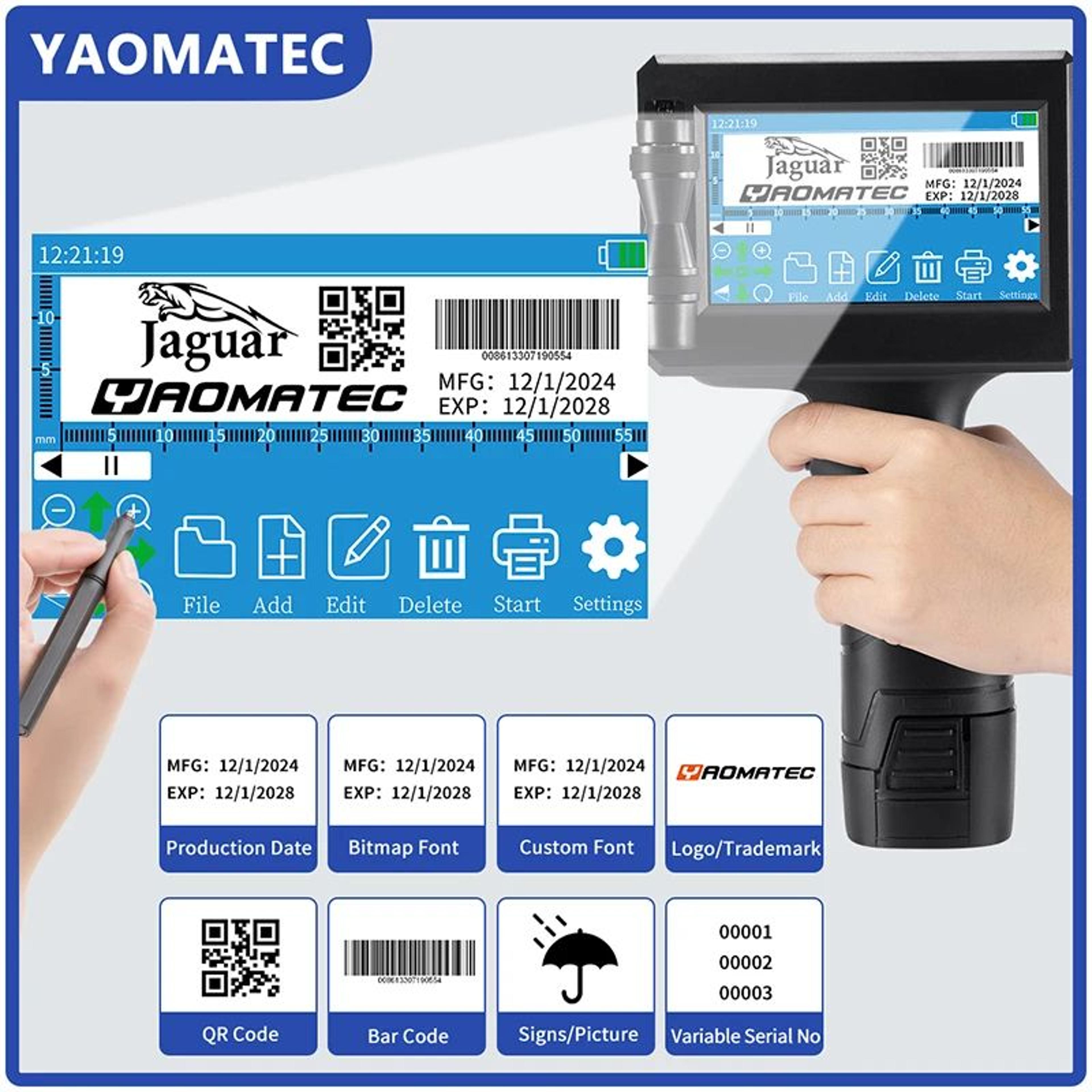 s1730 s1750 handheld inkjet coding printer for dates numbers and logos
