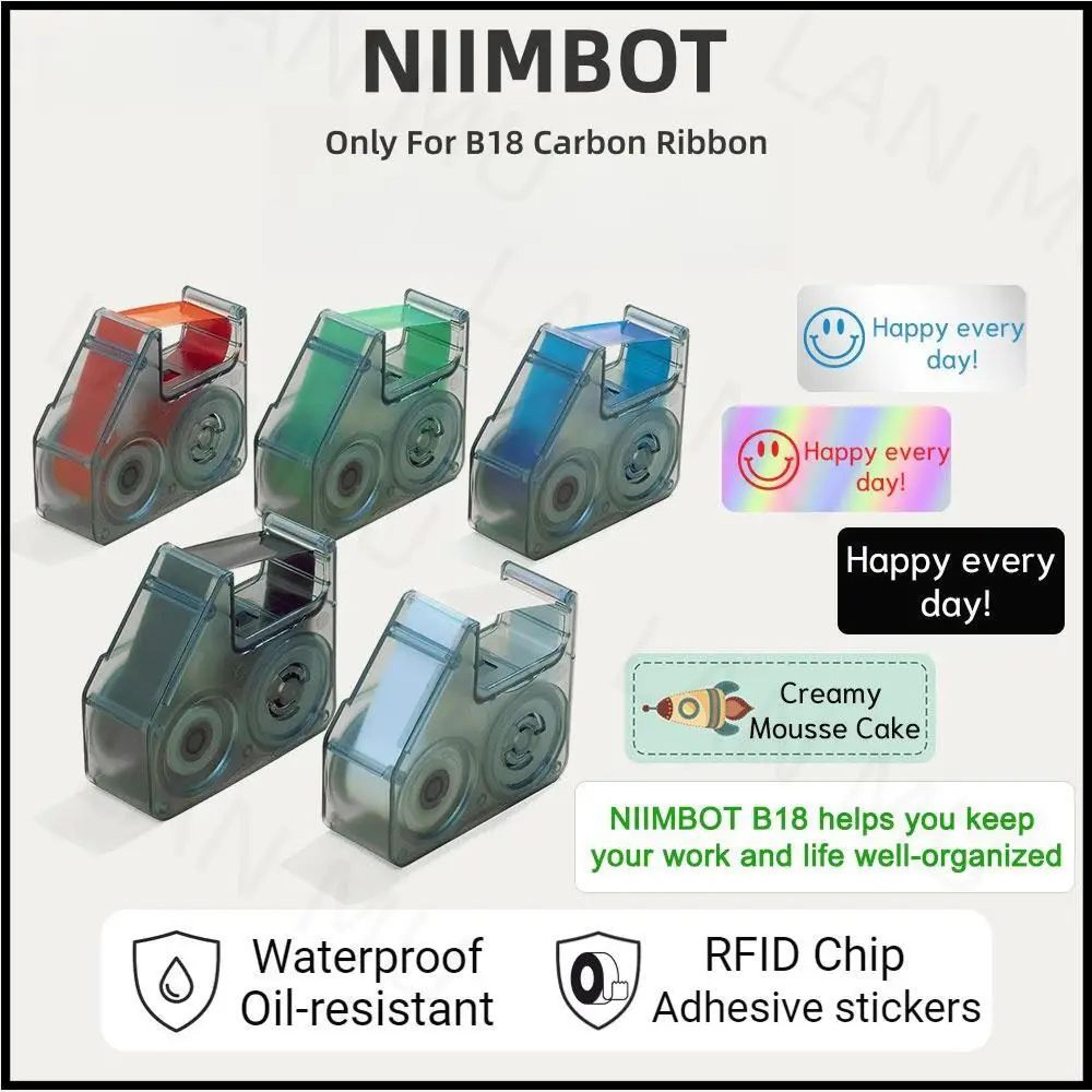niimbot b18 thermal transfer ribbon refill for lasting label prints