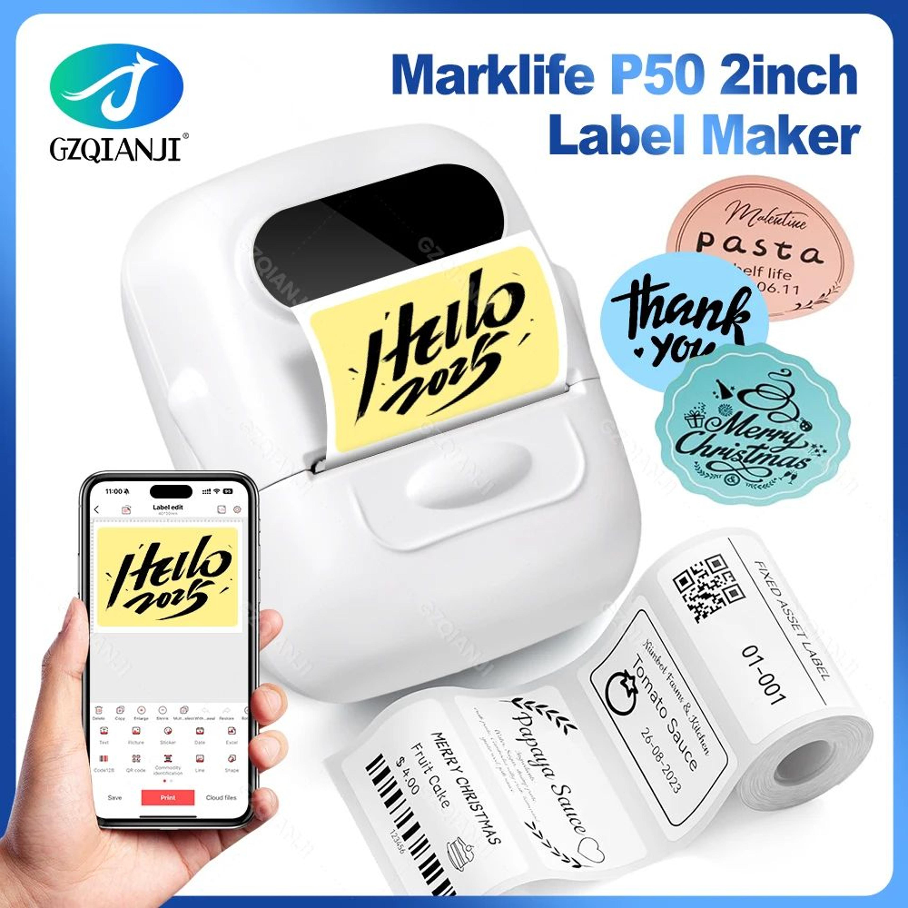 marklife p50 portable wireless inkless sticker label printer