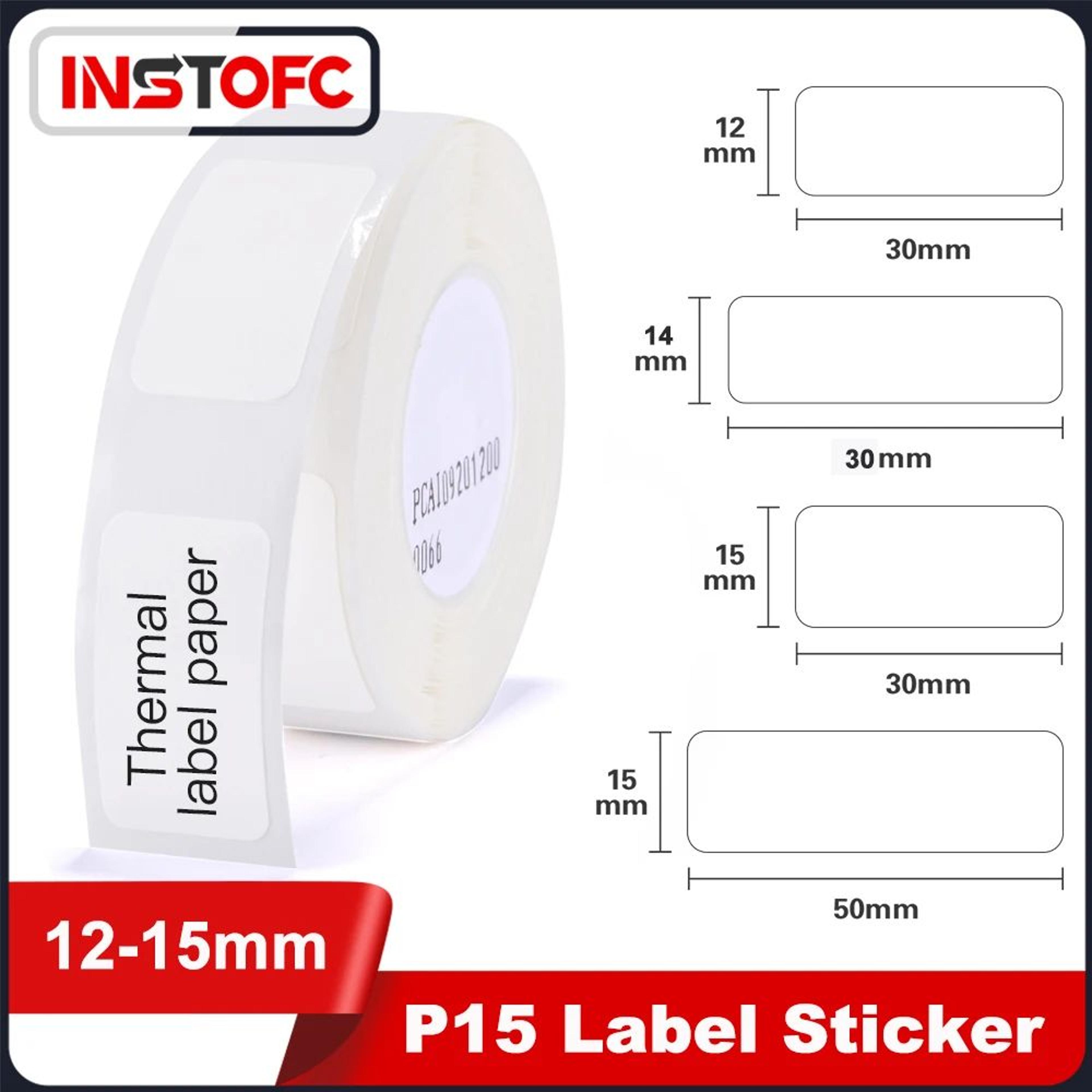 p15 thermal label tape 12 to 15mm waterproof adhesive stickers