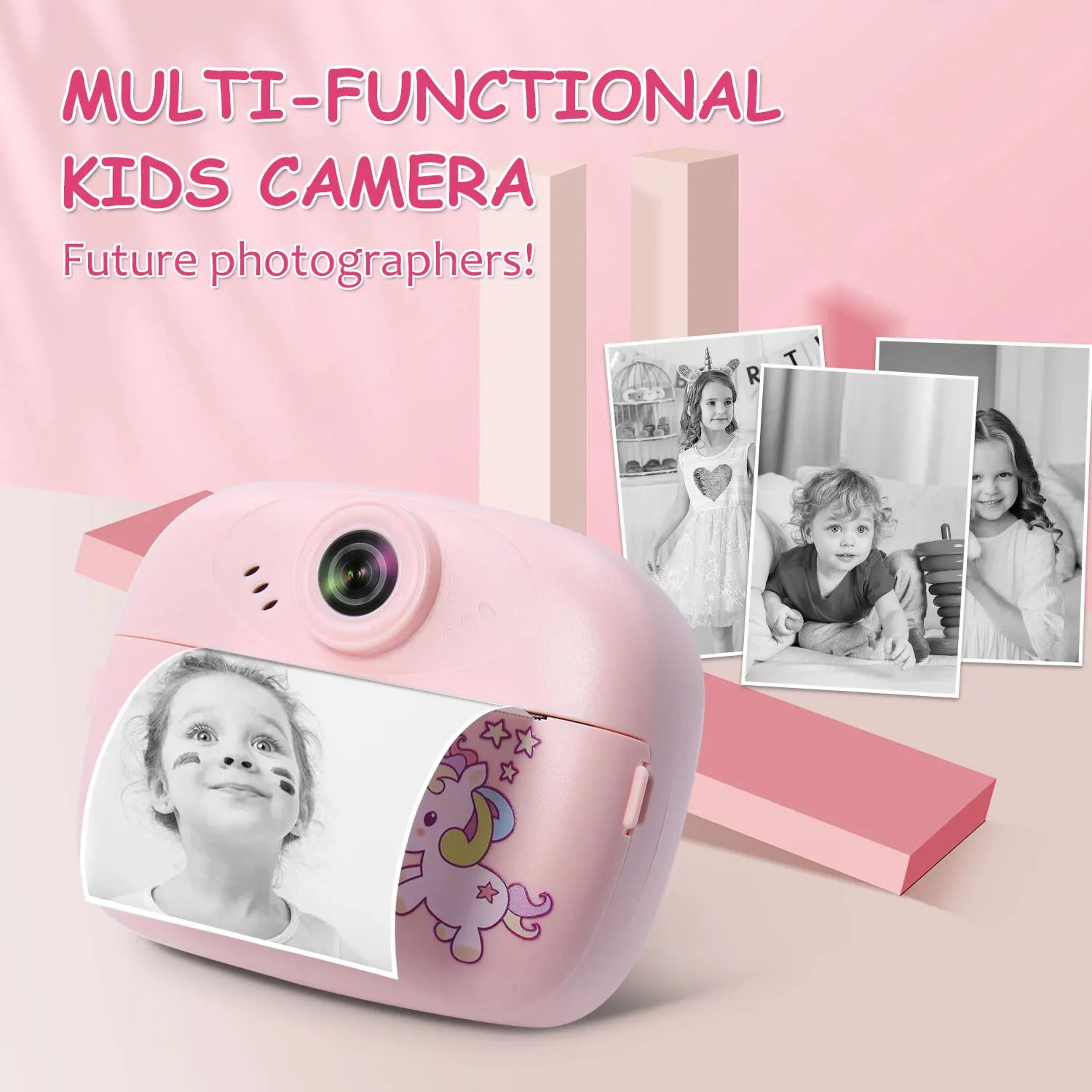 kids mini instant print camera with 57mm thermal photo printing and video