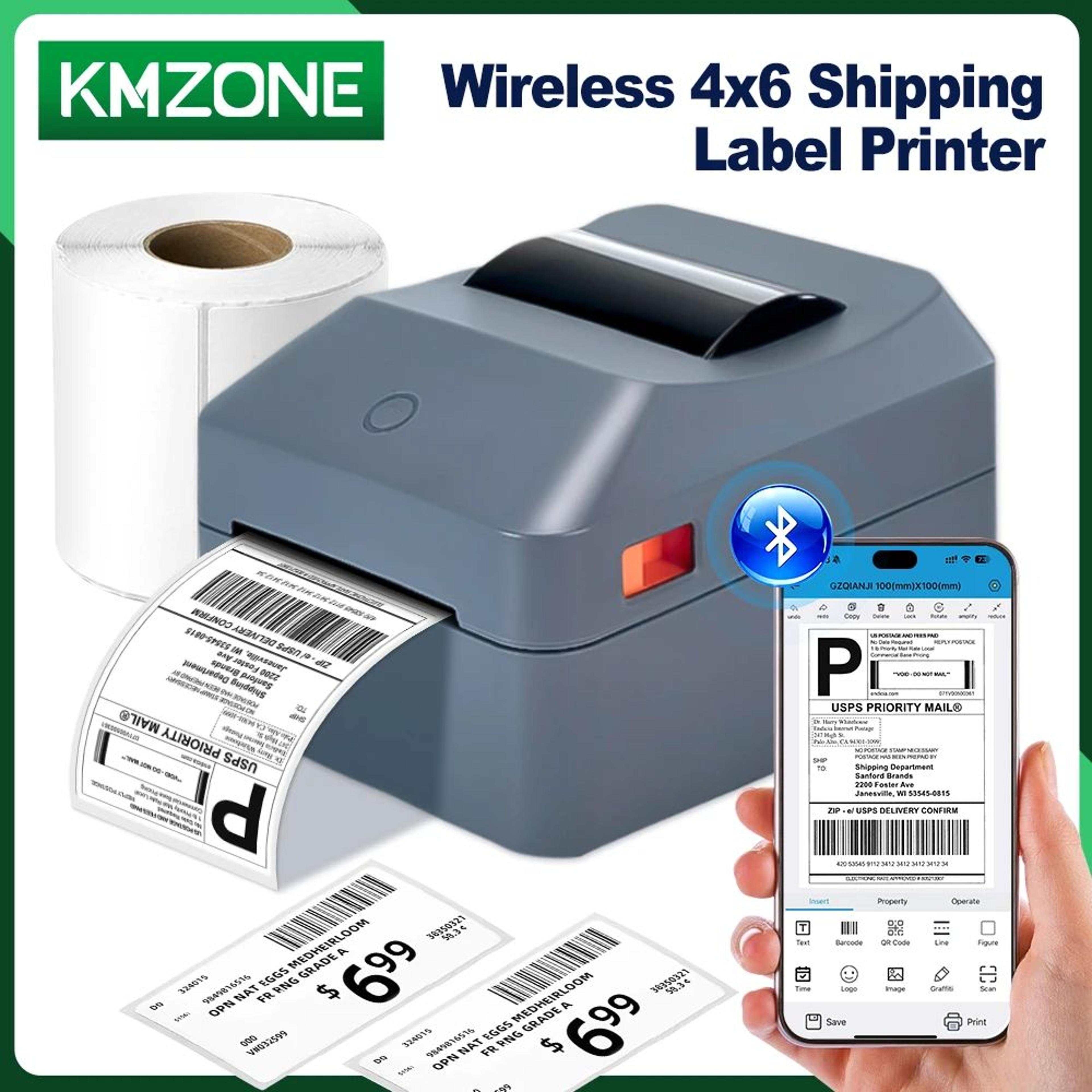 4 inch thermal shipping label printer with barcode and qr code support