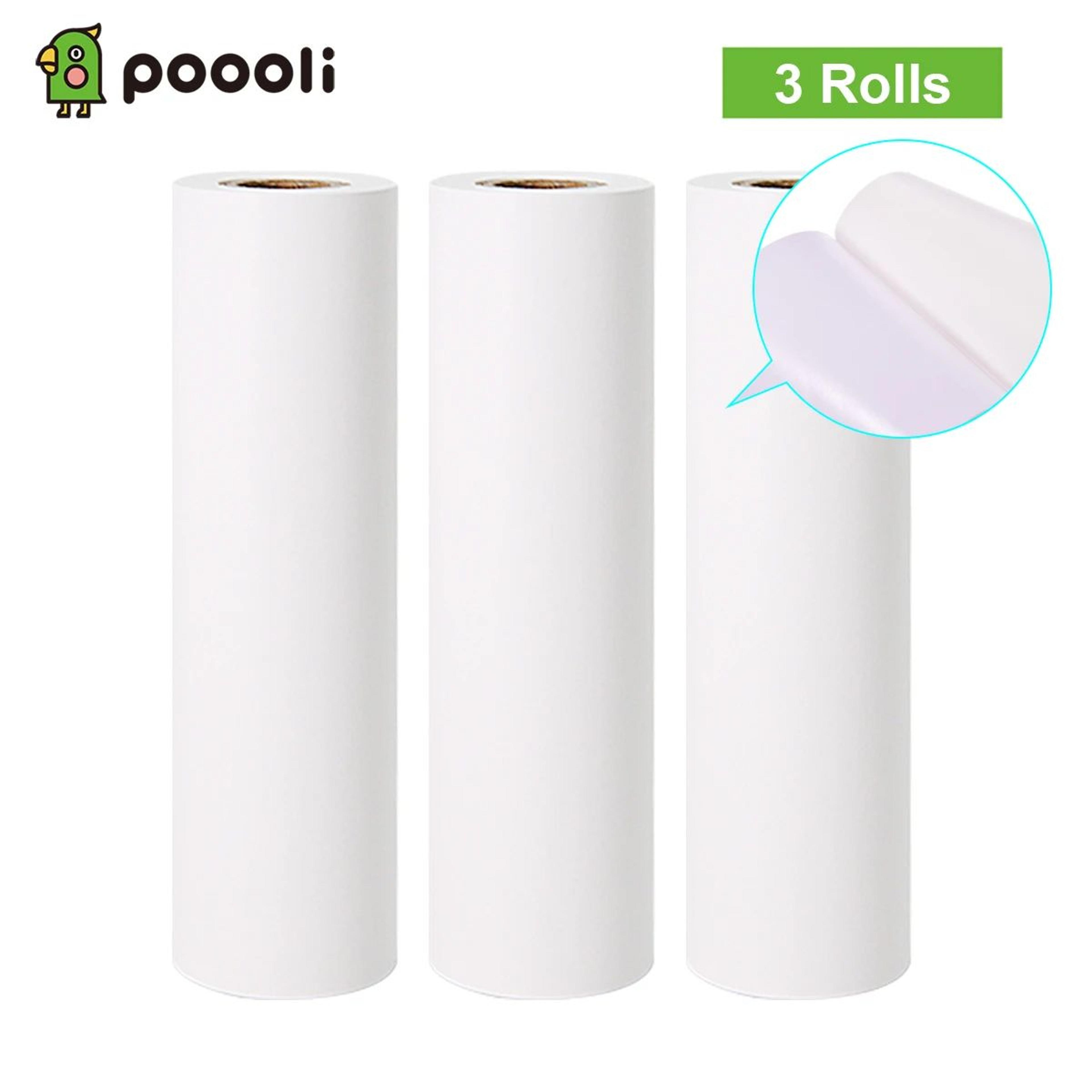 poooli l3 white thermal paper rolls 110x30mm pack of 3