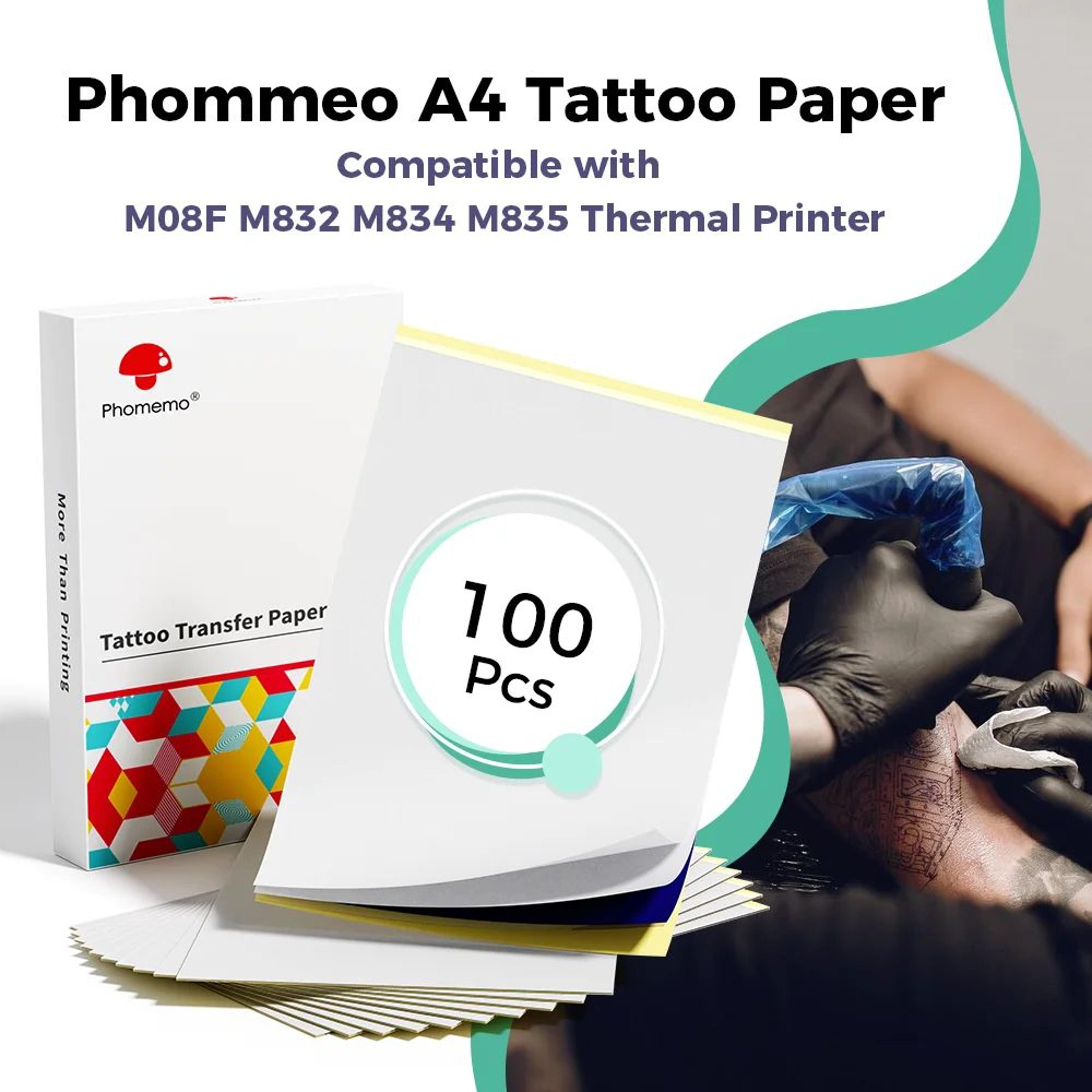 a4 tattoo stencil transfer paper 100 sheets for compatible phomemo printers