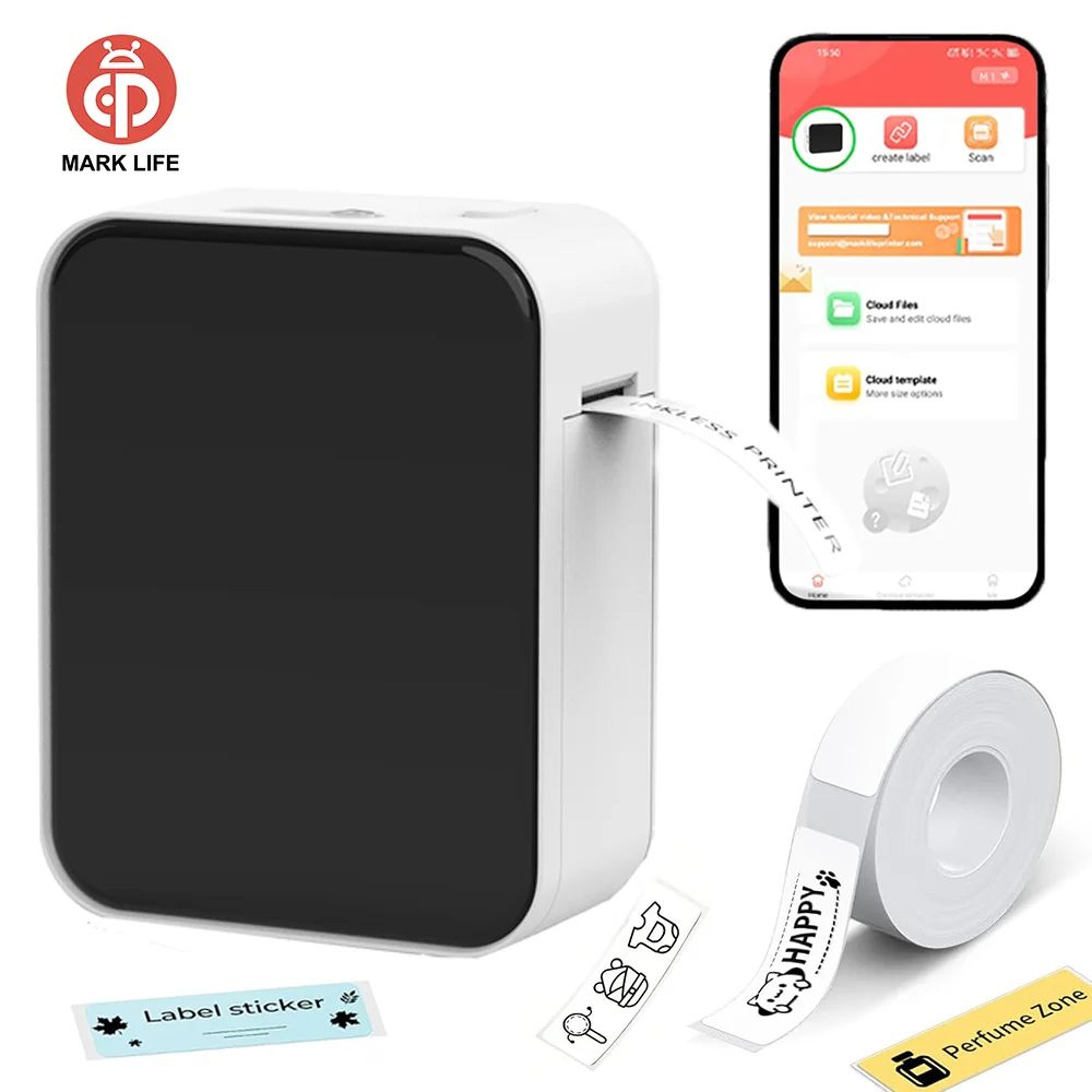 marklife p15 mini bluetooth thermal label printer for home and office diy creative