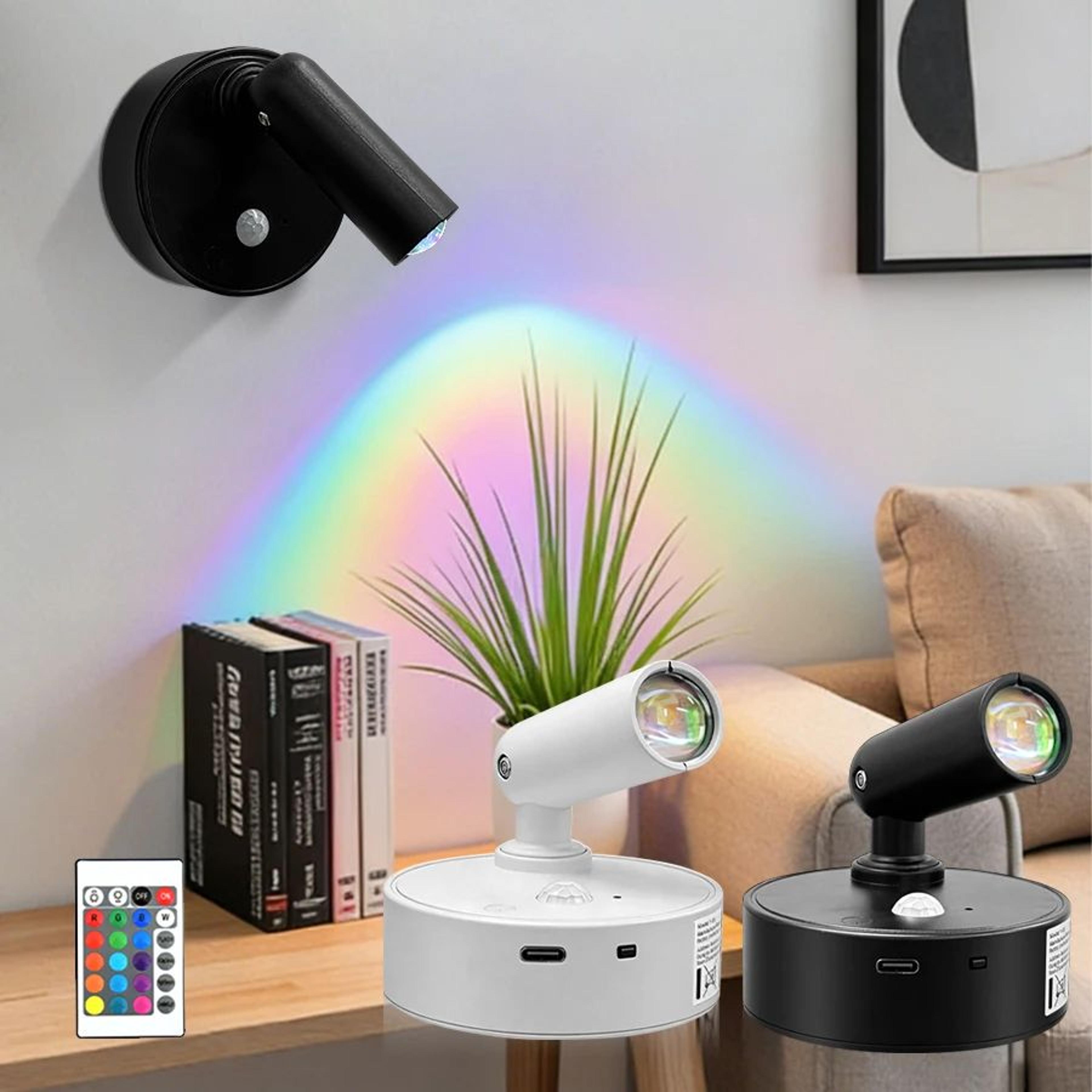rechargeable rgb wall spotlight with motion sensor and touch dimming