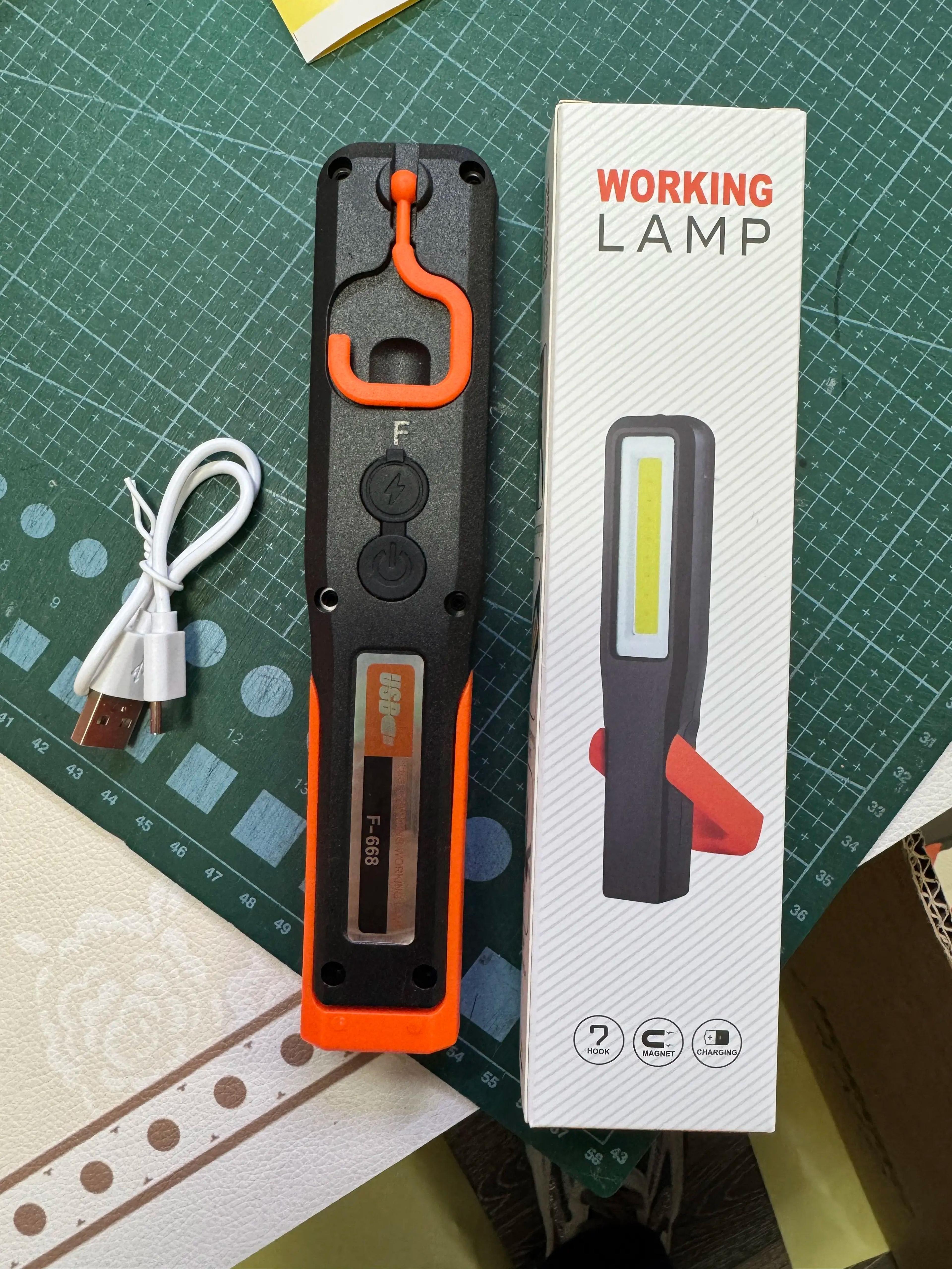 usb rechargeable cob led magnetic work light for garage and car repairs