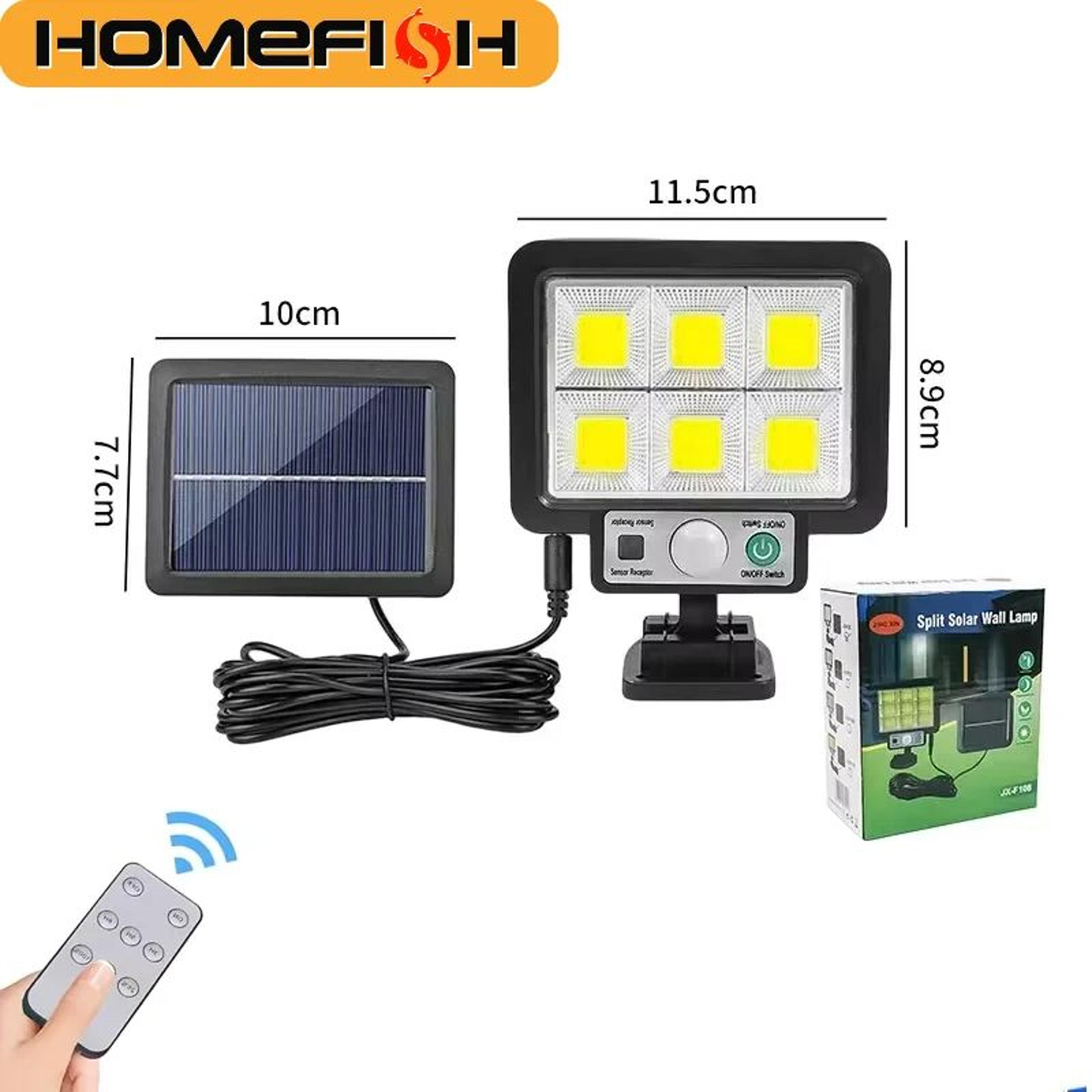 homefish solar wall light with motion sensor and three lighting modes