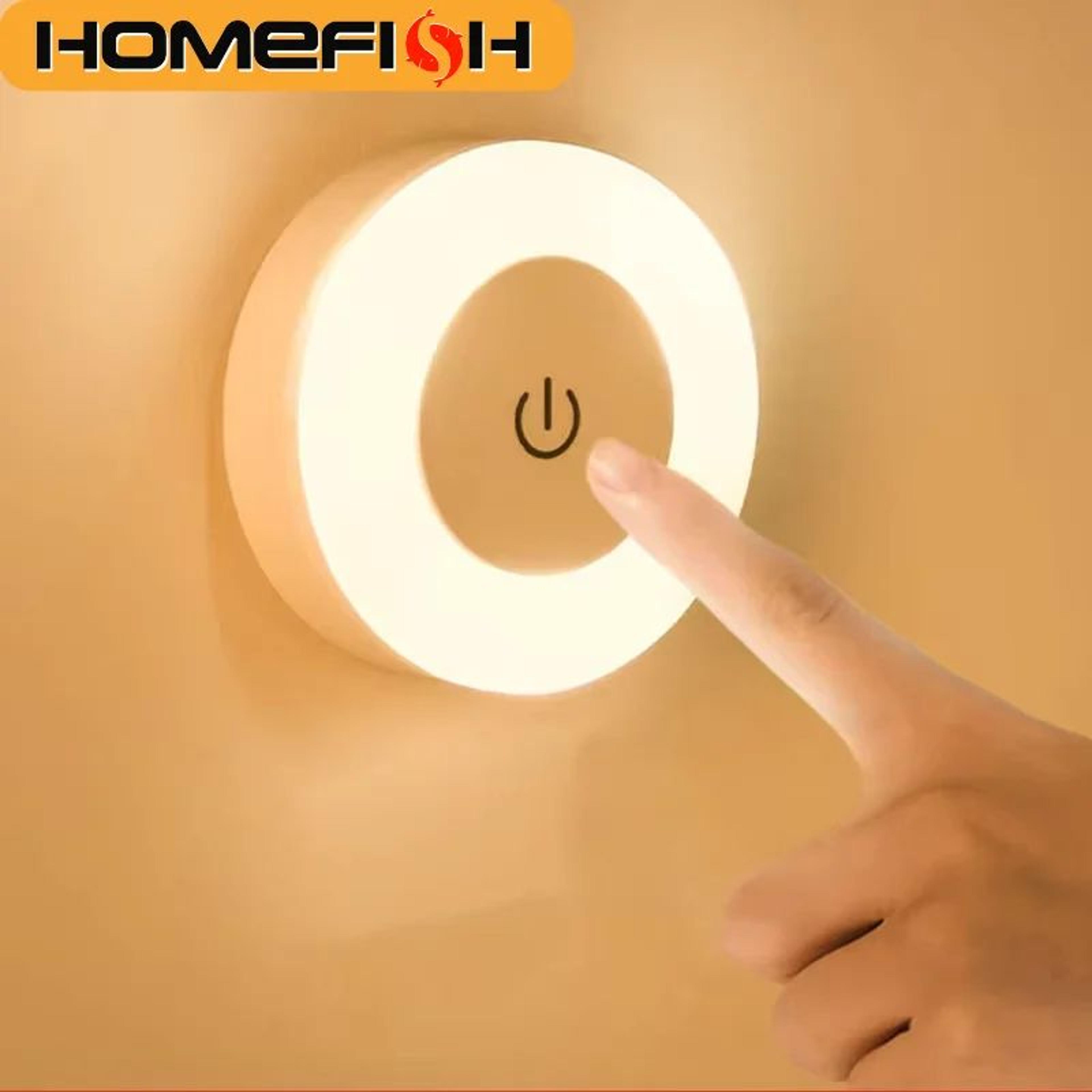homefish rechargeable round magnetic night light with touch control