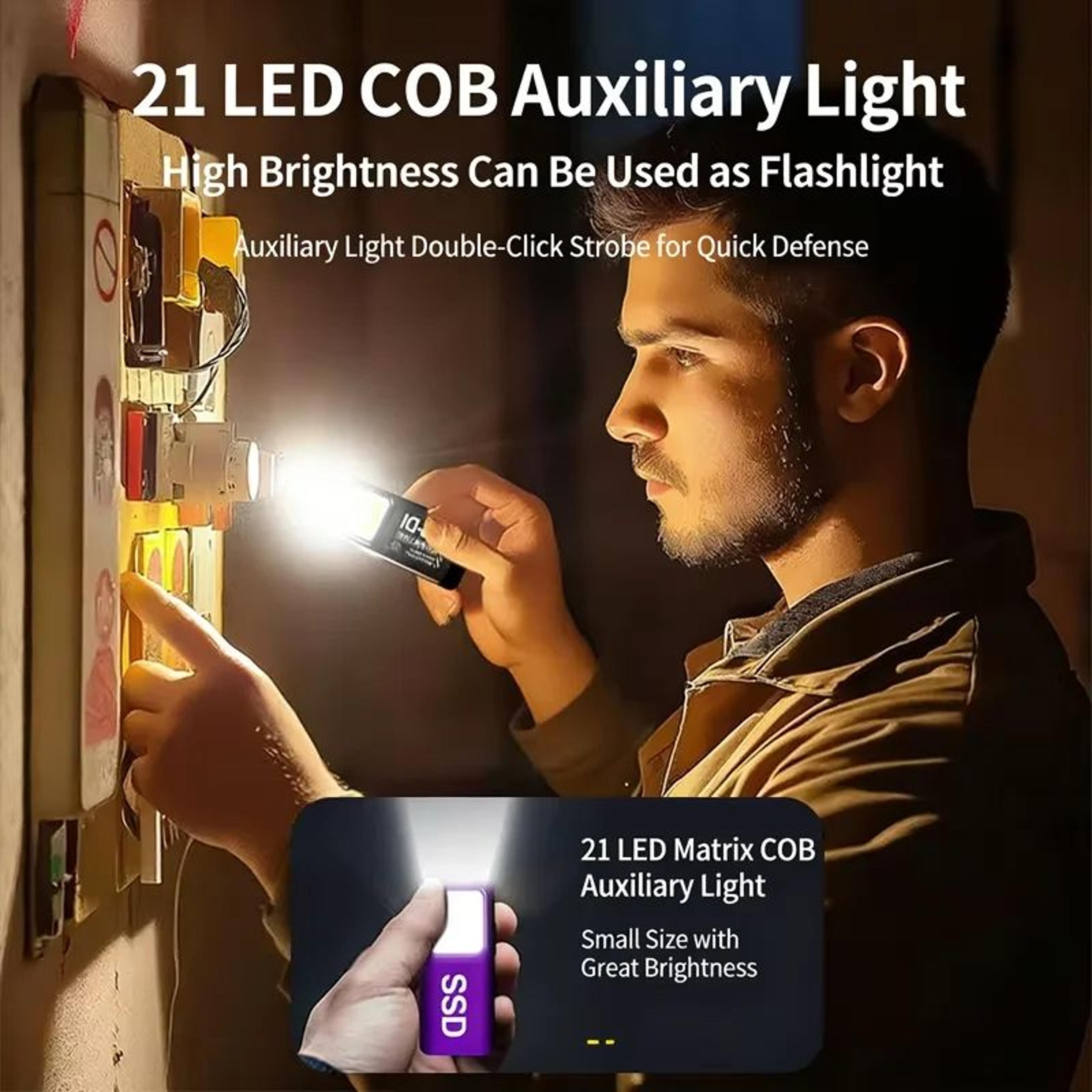 mini rechargeable cob led work light with usb c clip and magnet