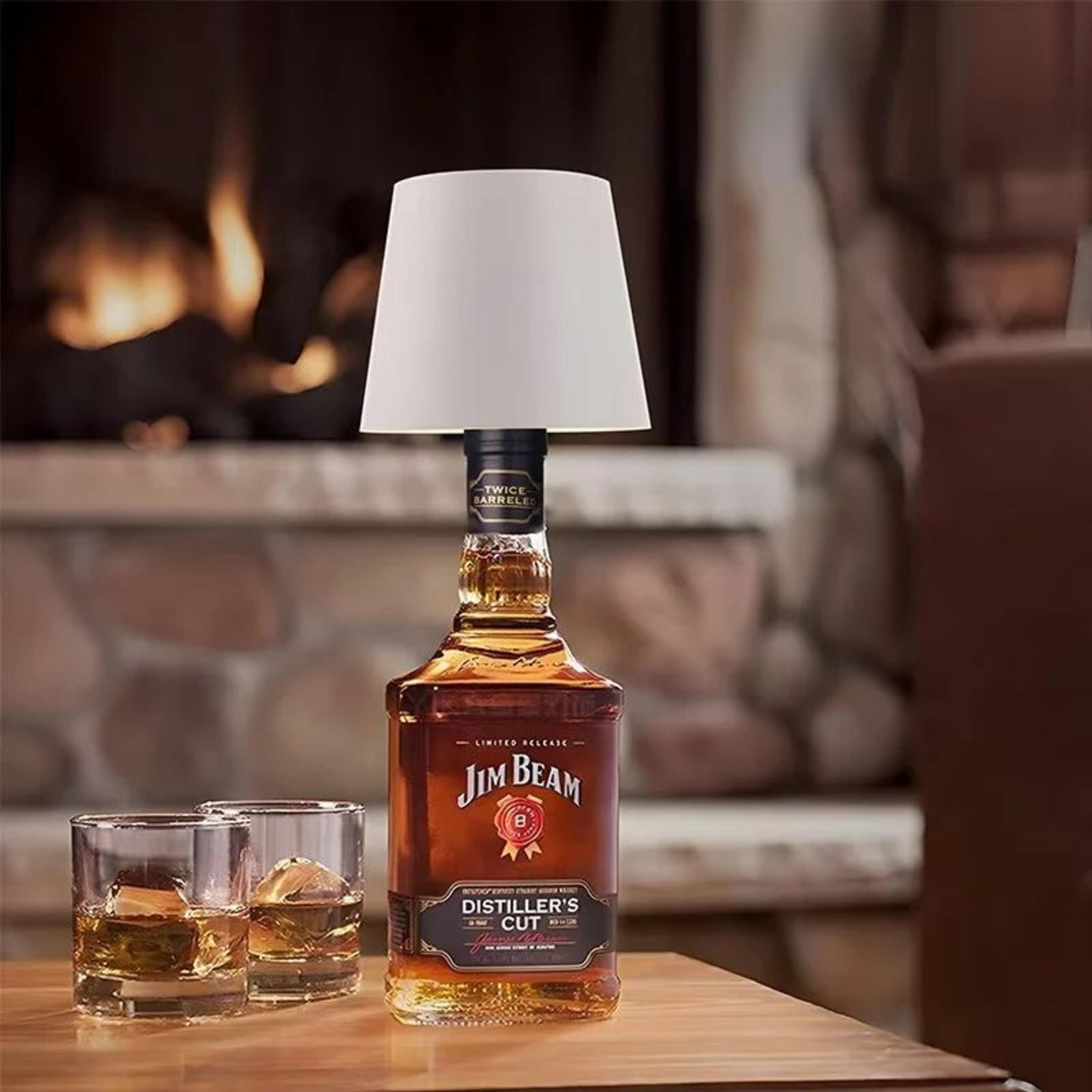 rechargeable rgb wine bottle lamp with dimmable led lighting