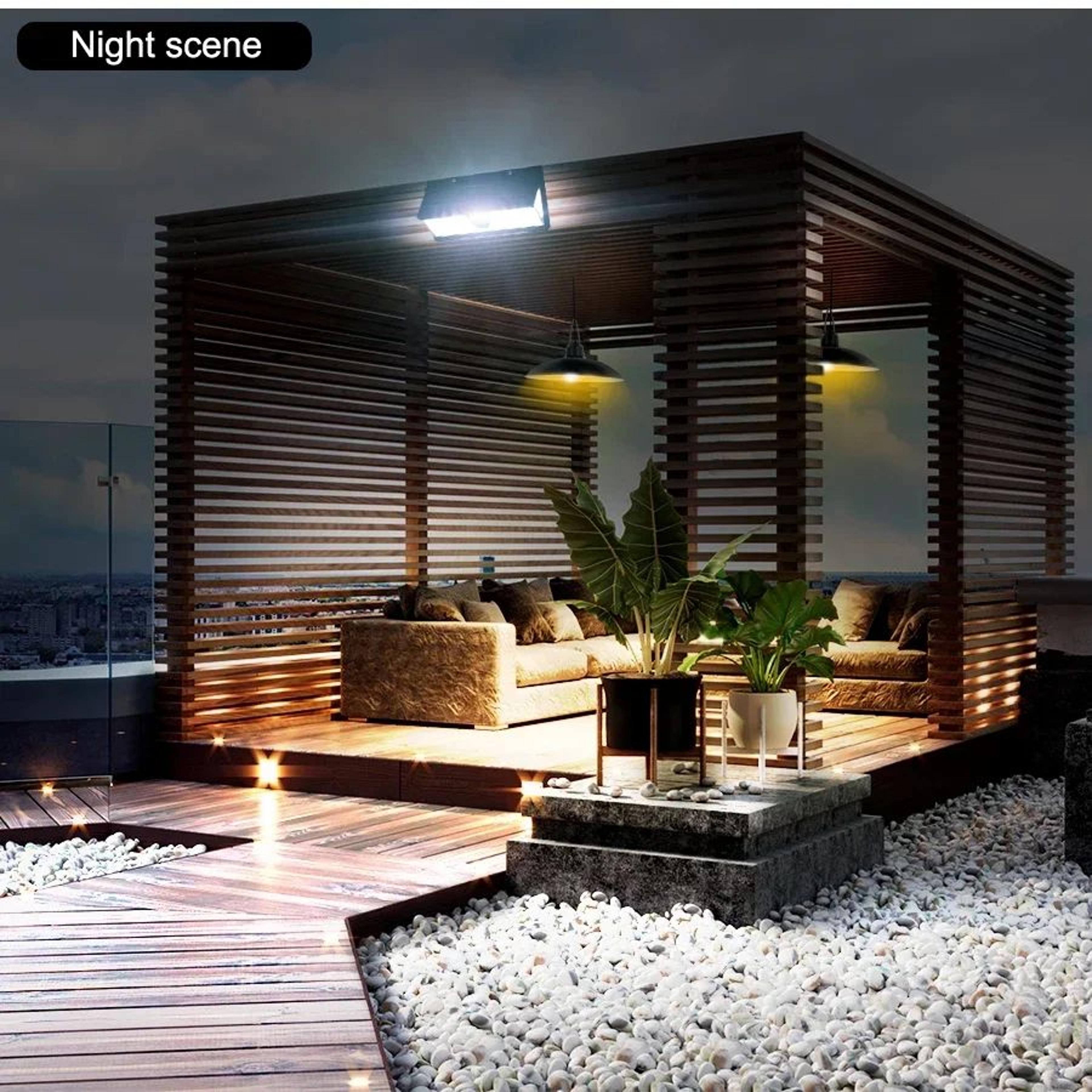 homefish 190 led solar motion sensor wall light for yard door patio with four modes