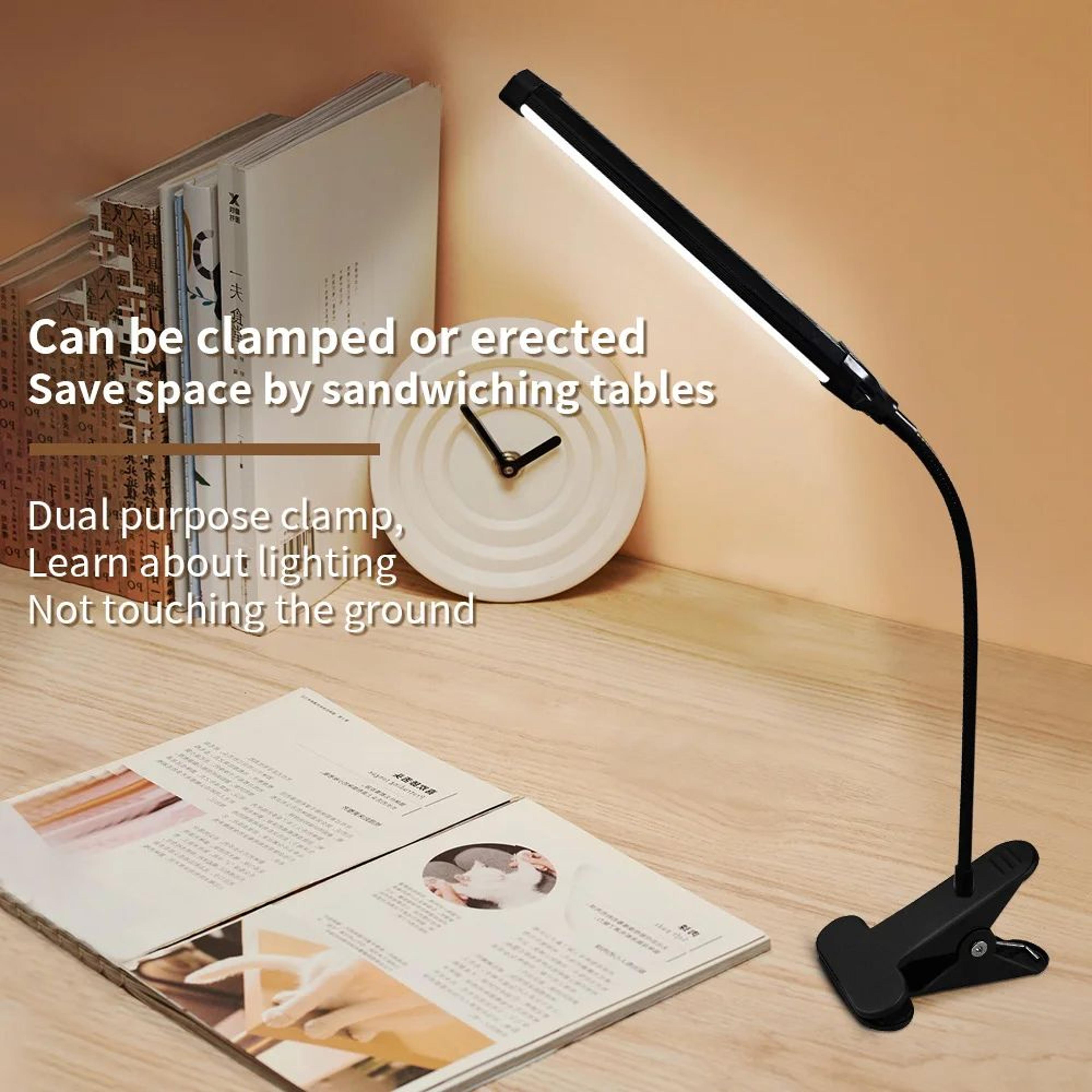 dimmable usb led clamp desk lamp with flexible reading light