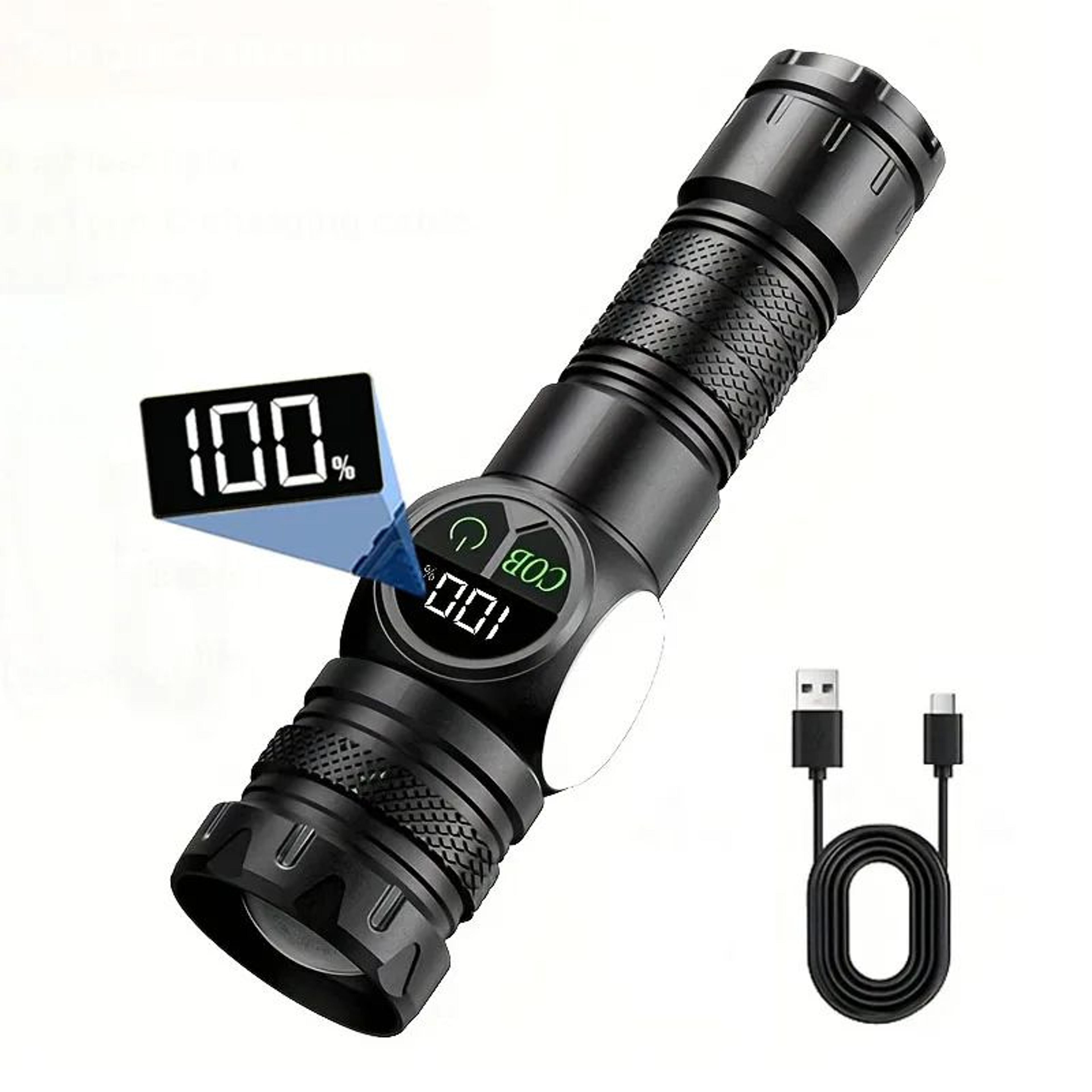 magnetic usb rechargeable led flashlight with cob side light