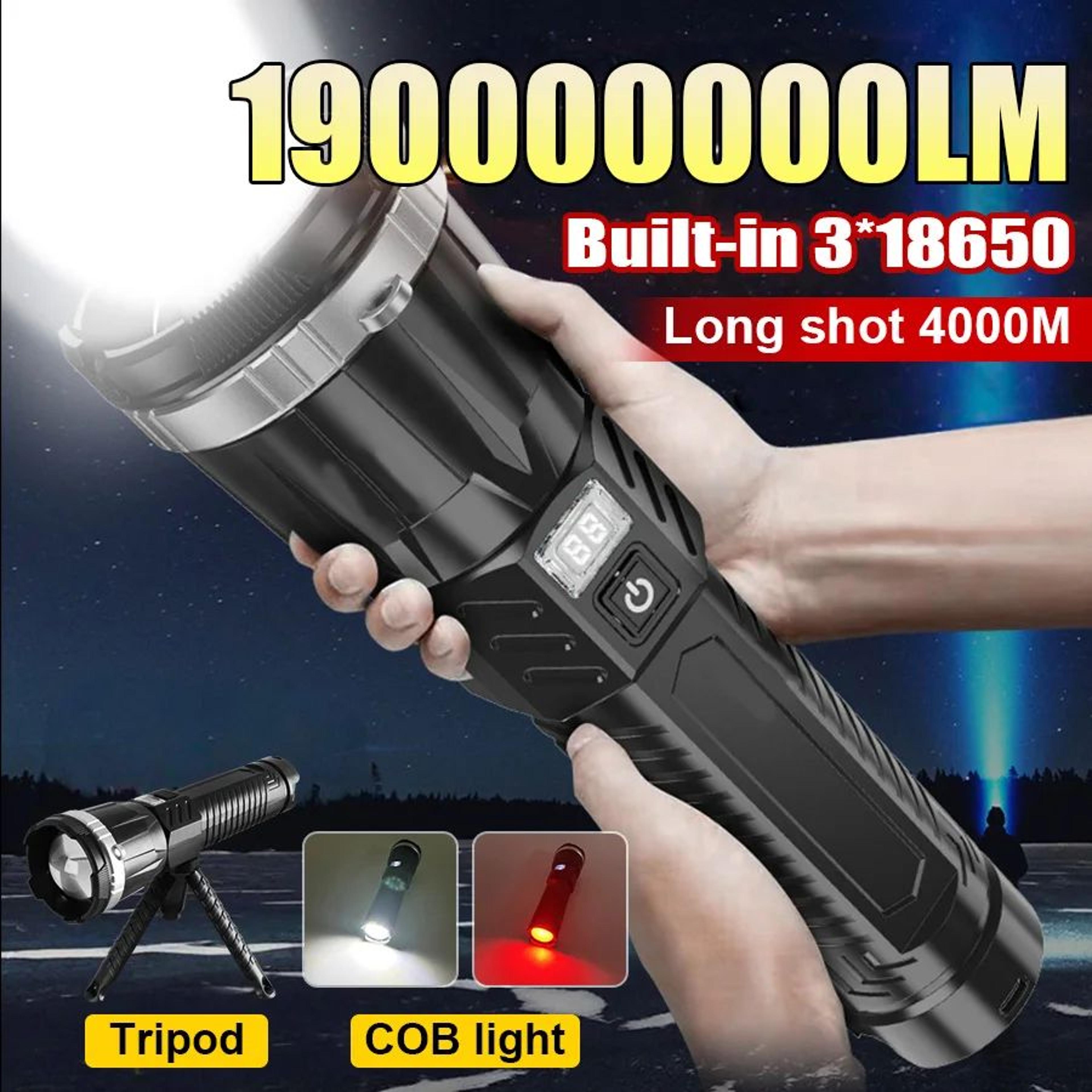 rechargeable led flashlight with cob lantern for camping and outdoor use