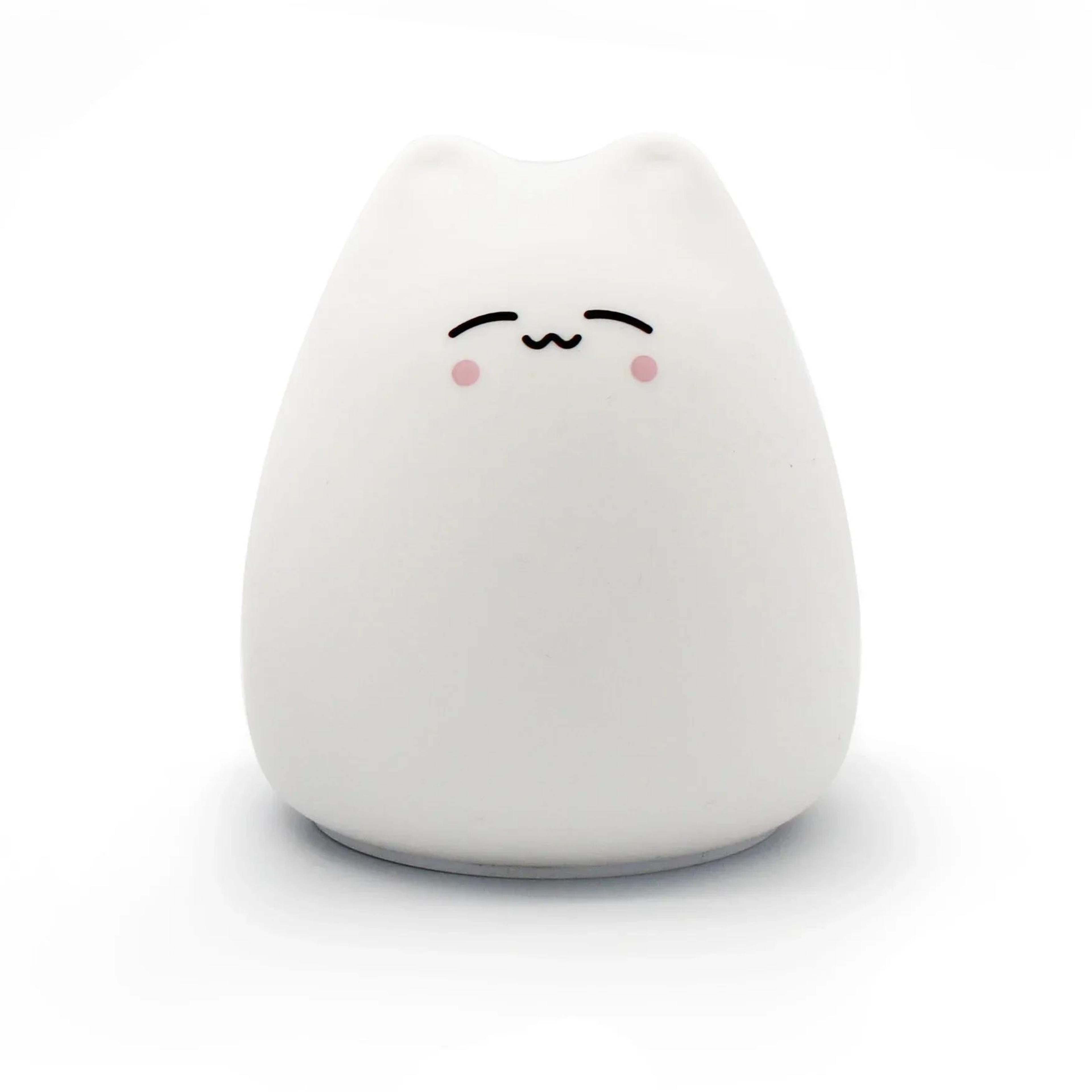 colorful silicone cat led night light with touch control