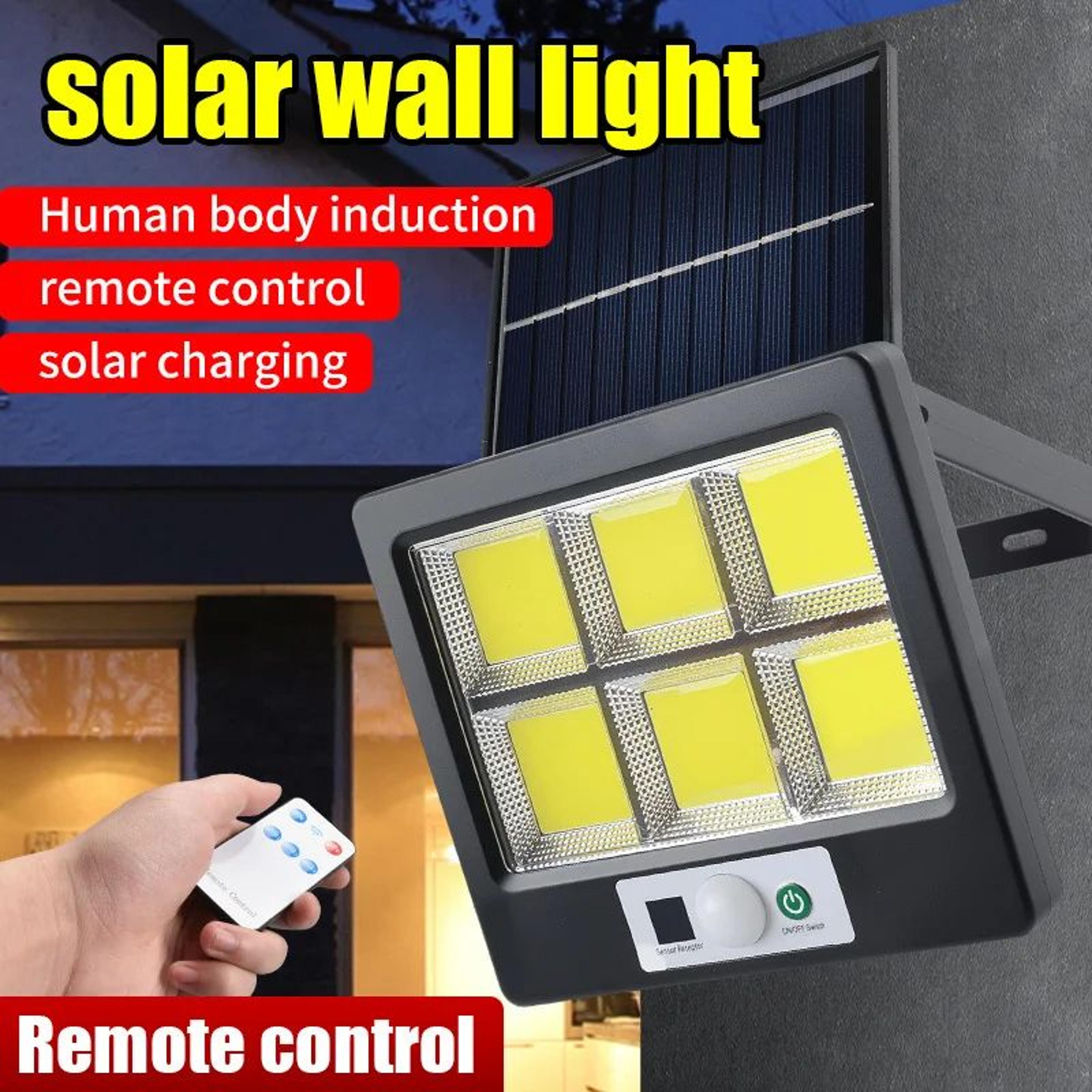 solar led wall light with separate panel motion sensor and three modes