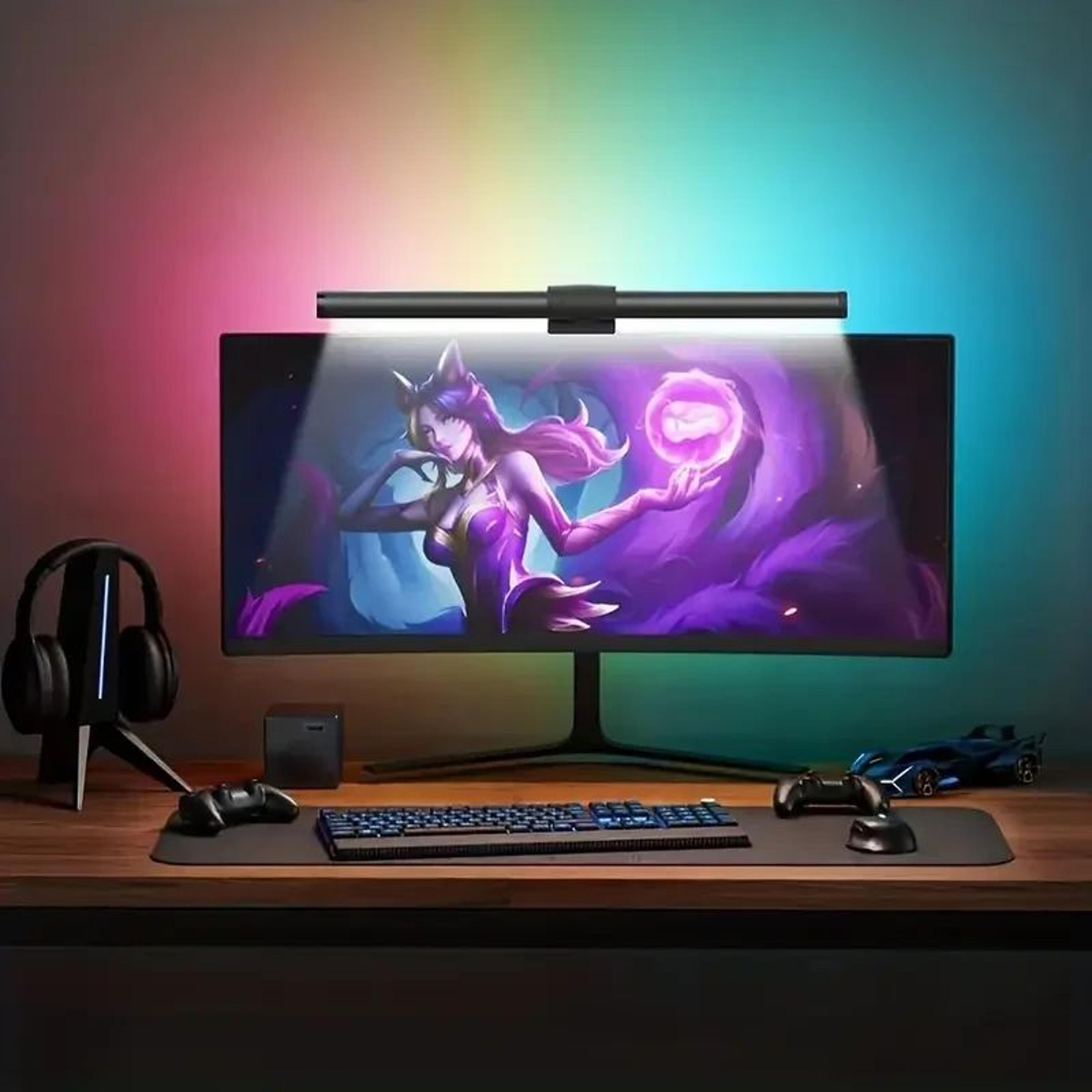 44cm led monitor light bar with rgb lighting and stepless dimming