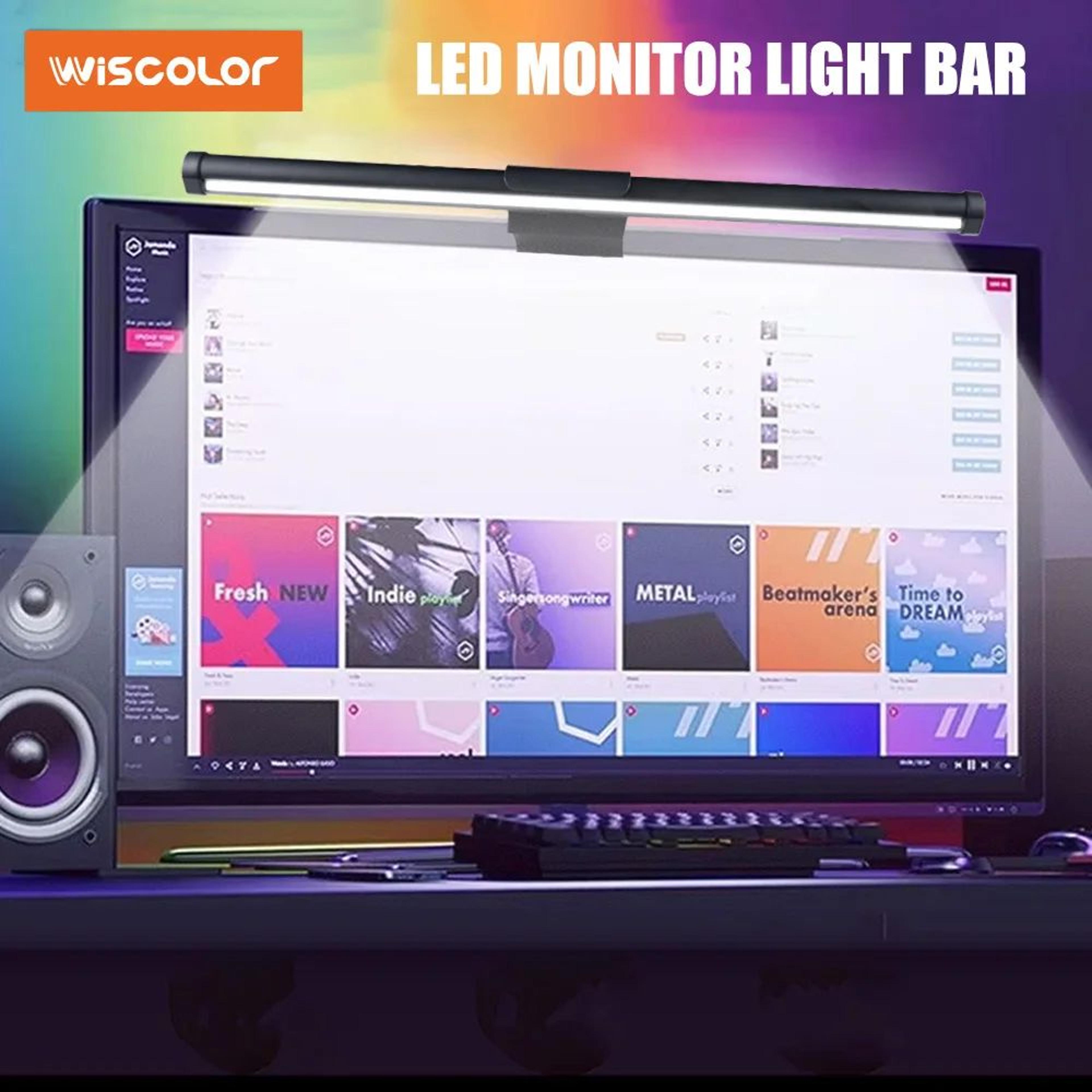 wiscolor usb led monitor light bar with remote control and stepless dimming