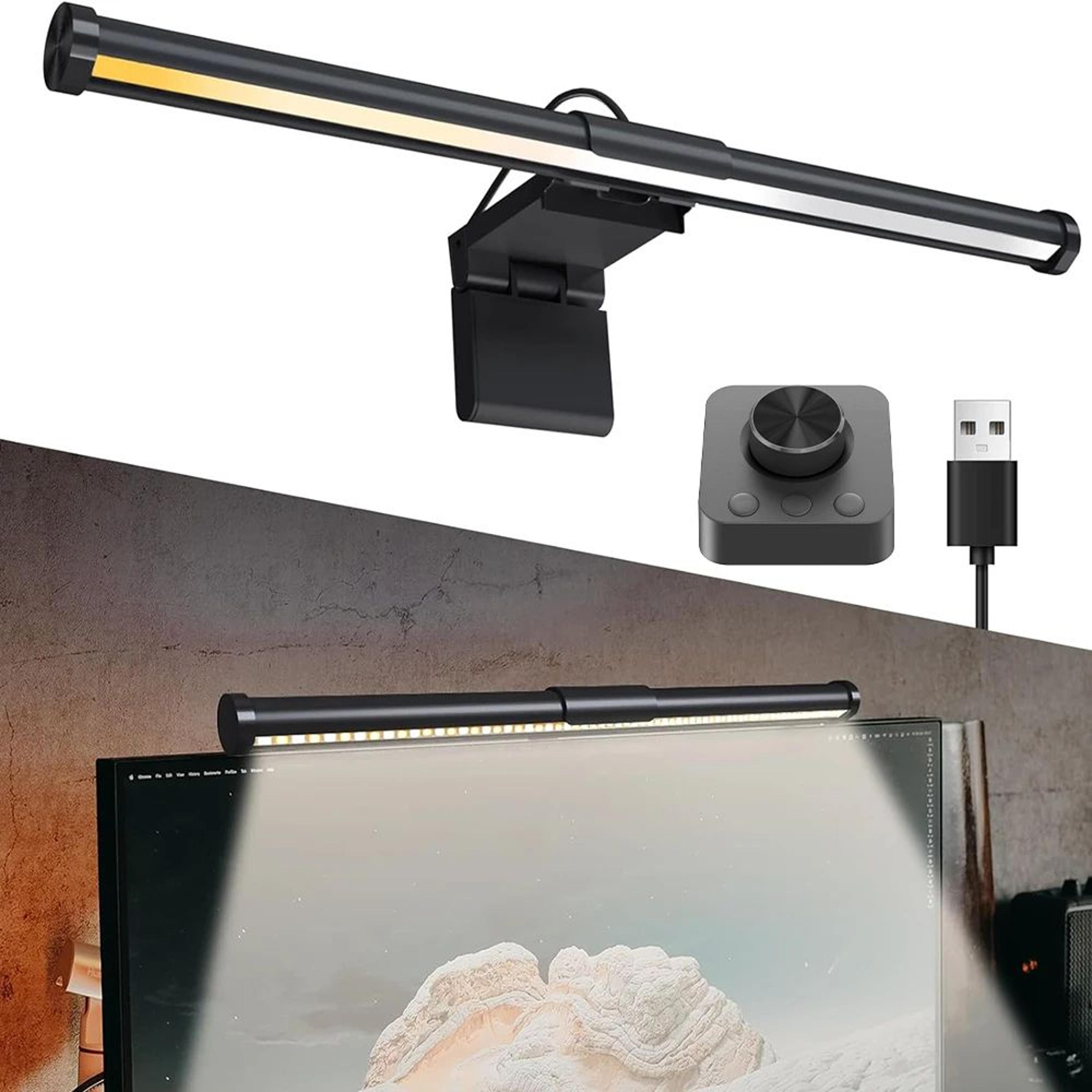 dimmable led monitor light bar with remote control and ambient lighting