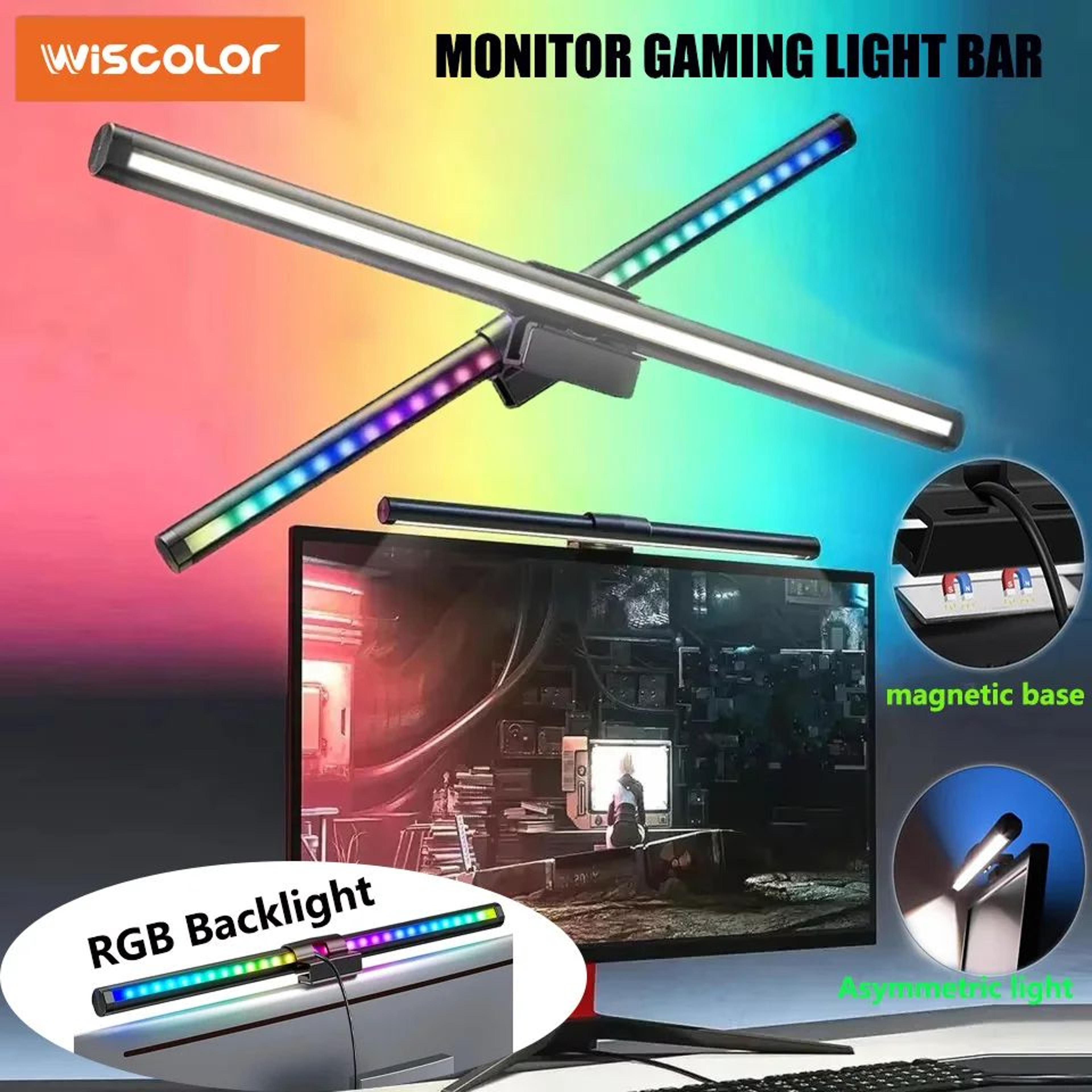 usb dimmable led monitor light bar with rgb atmosphere lighting