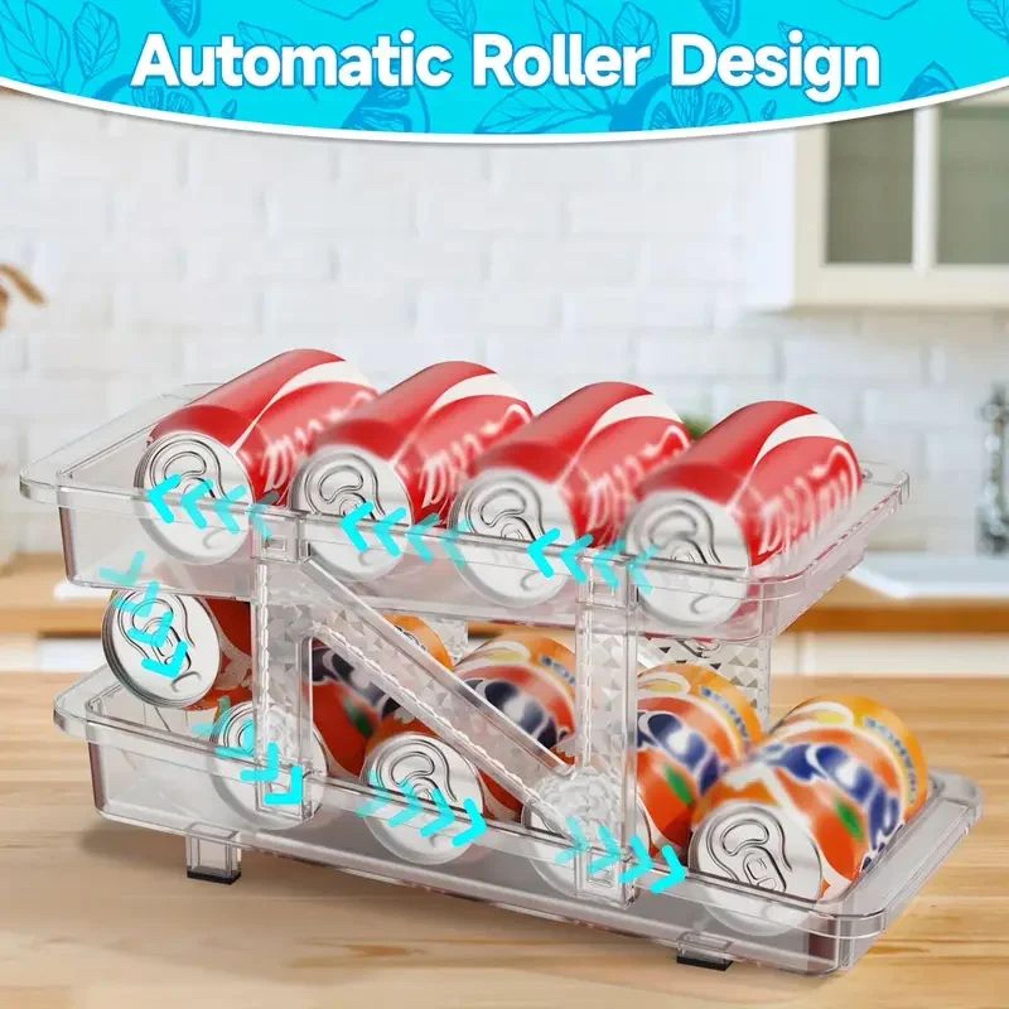 adjustable two tier soda can organizer set for refrigerator and kitchen