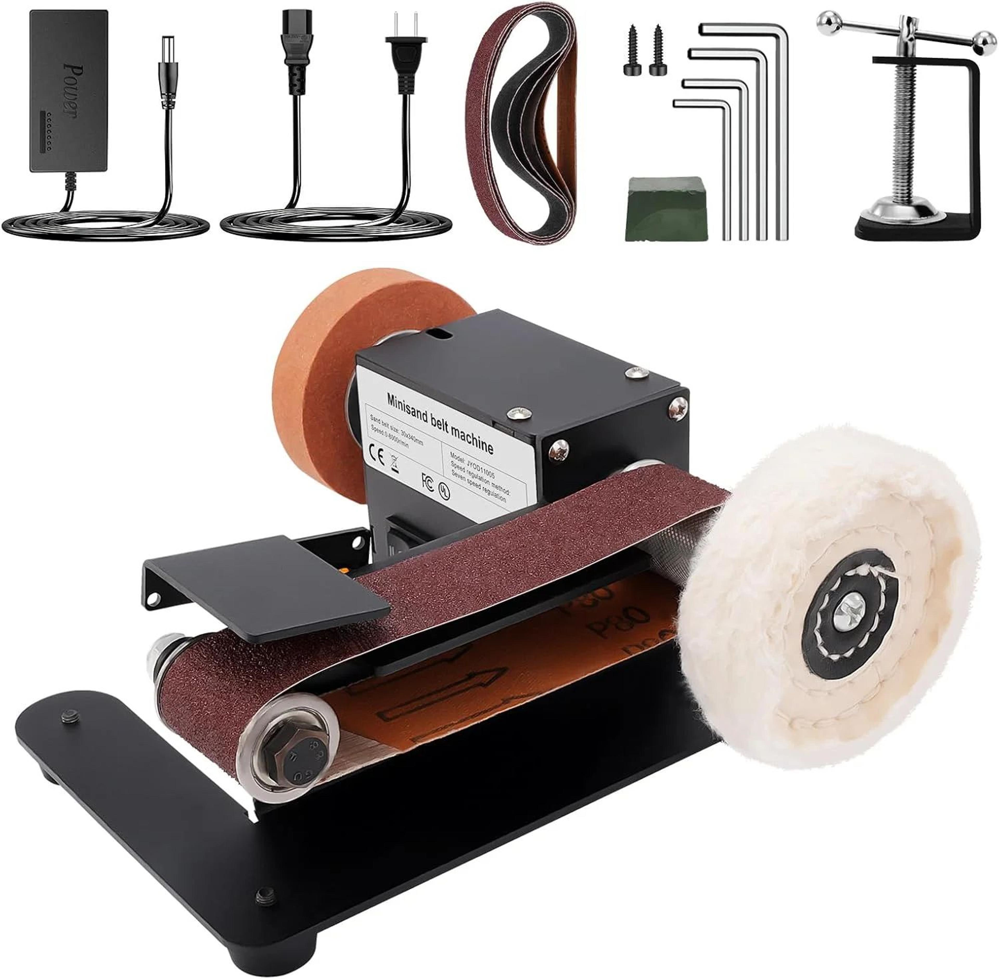 350w adjustable angle benchtop belt sander with 10 sanding belts