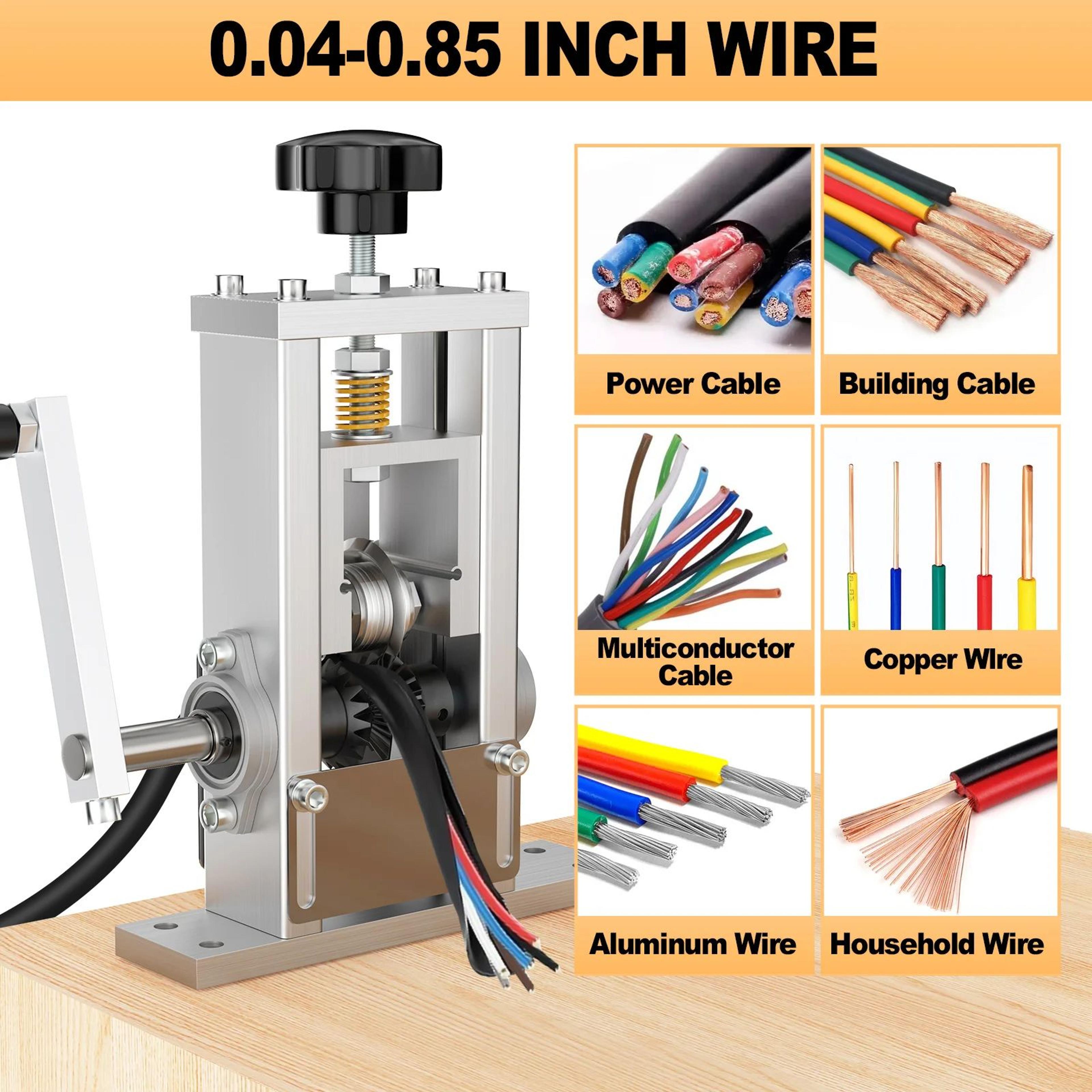 manual wire stripping machine with electric drill drive option