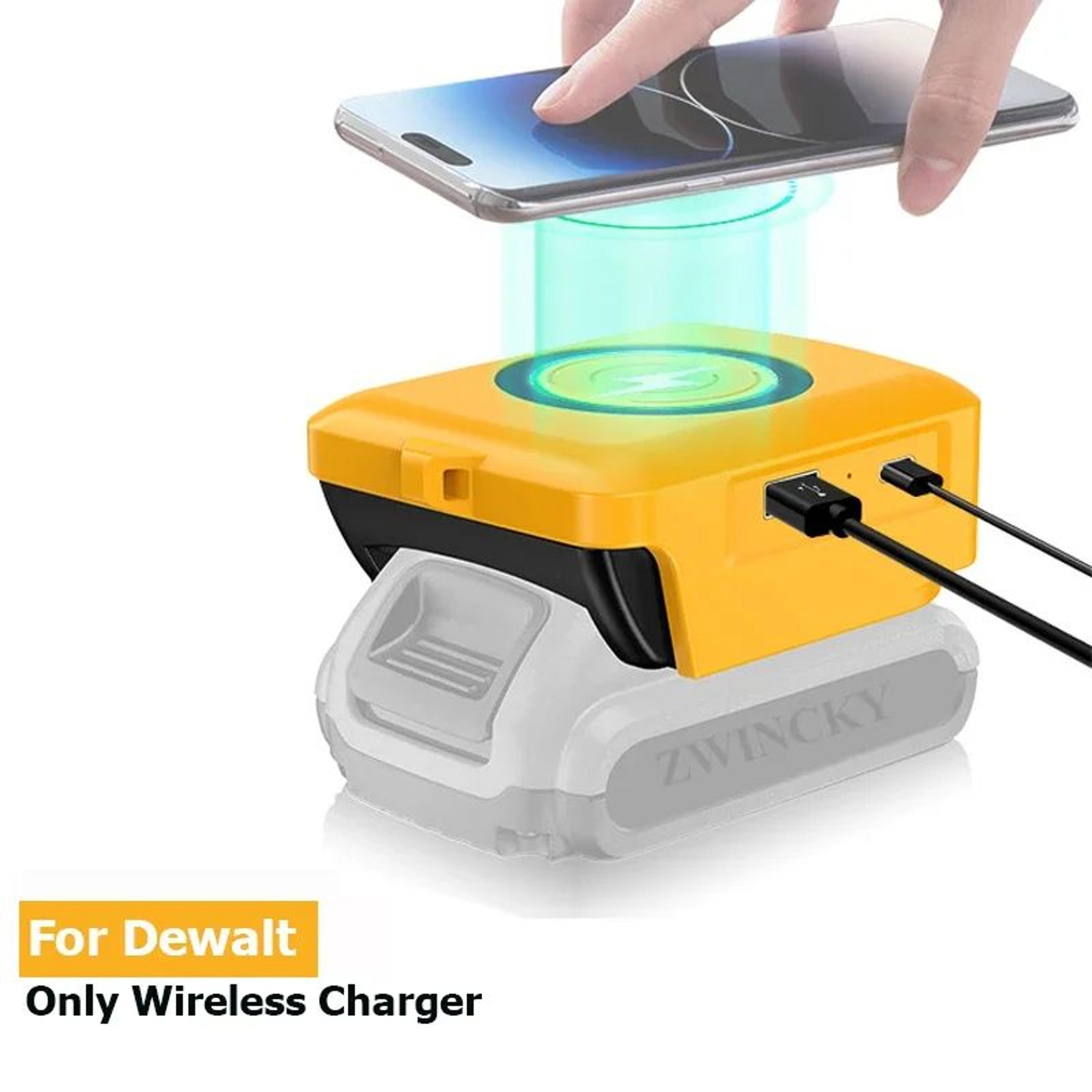 wireless phone charger usb adapter compatible with dewalt 18v batteries