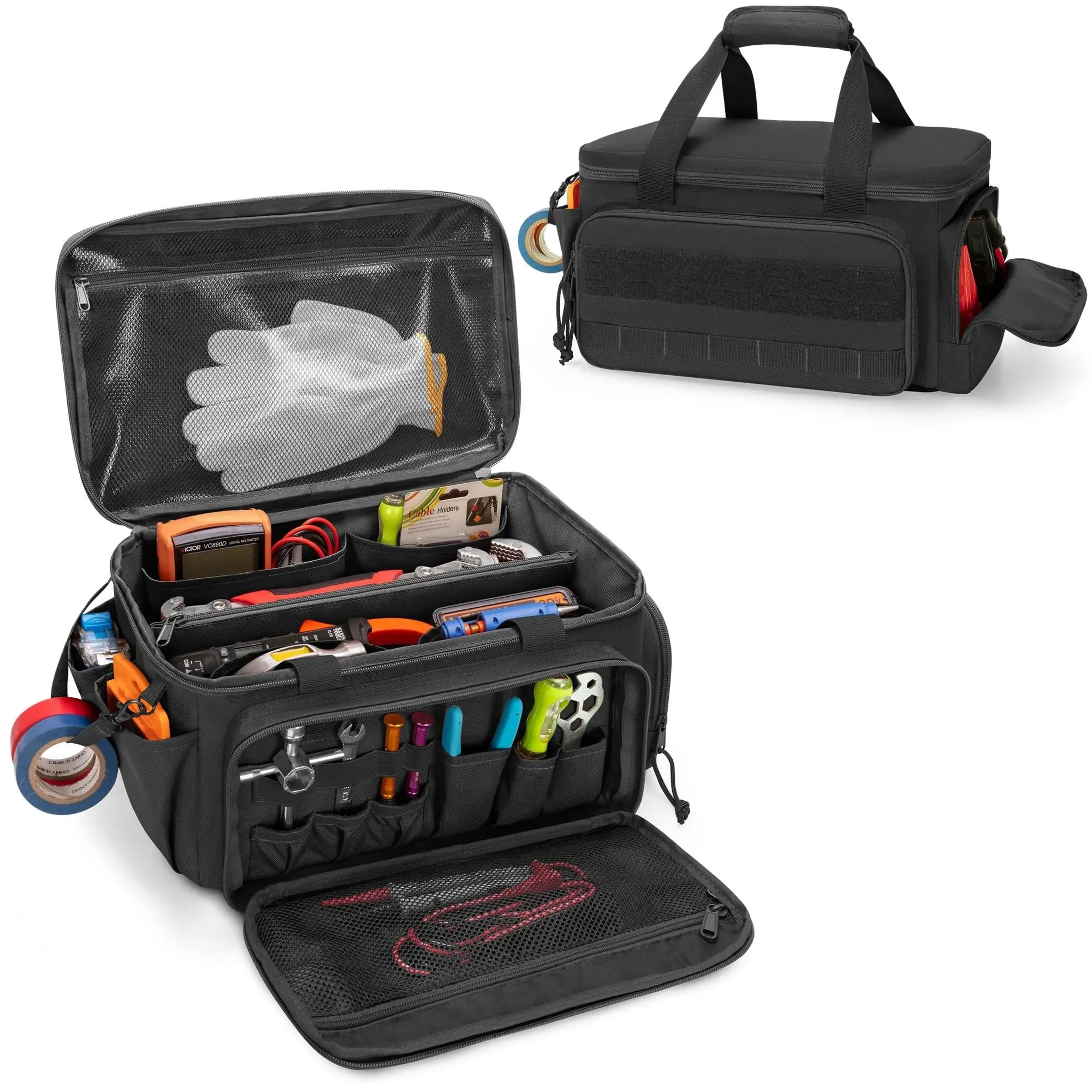 14 inch heavy duty tactical tool bag with non slip base