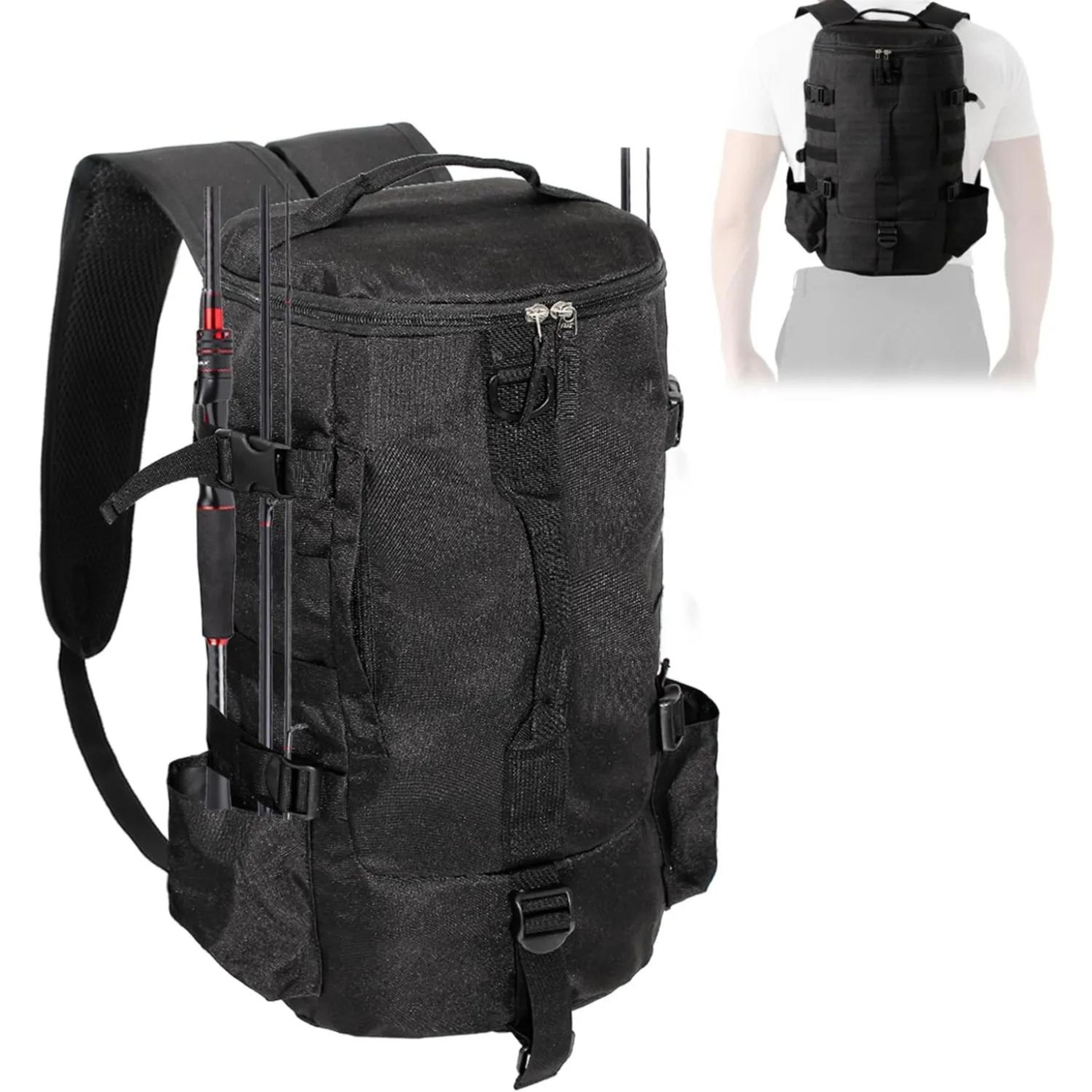 lightweight fishing tackle backpack with rod and bottle holders