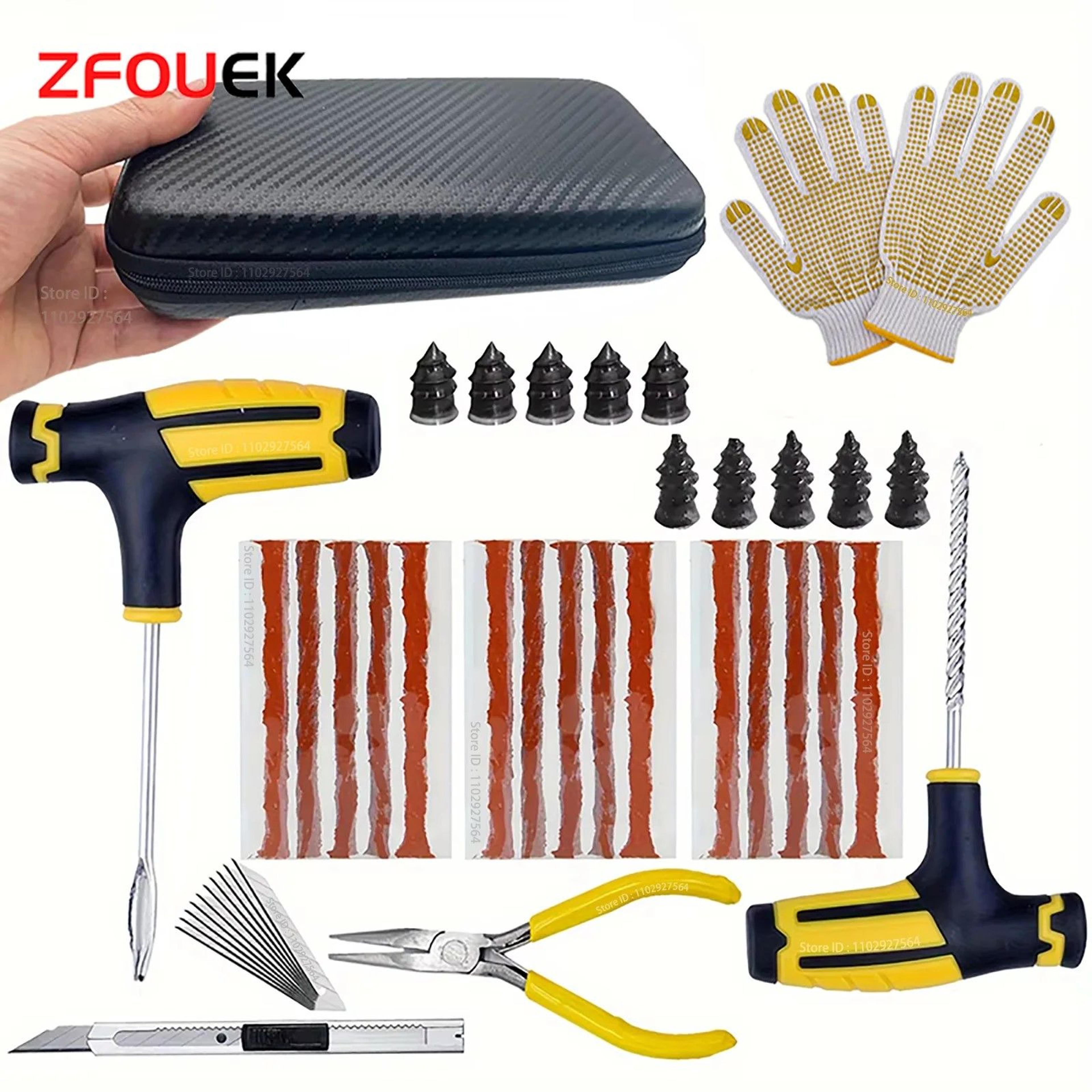 rapidroad tire rescue kit – complete car puncture repair set