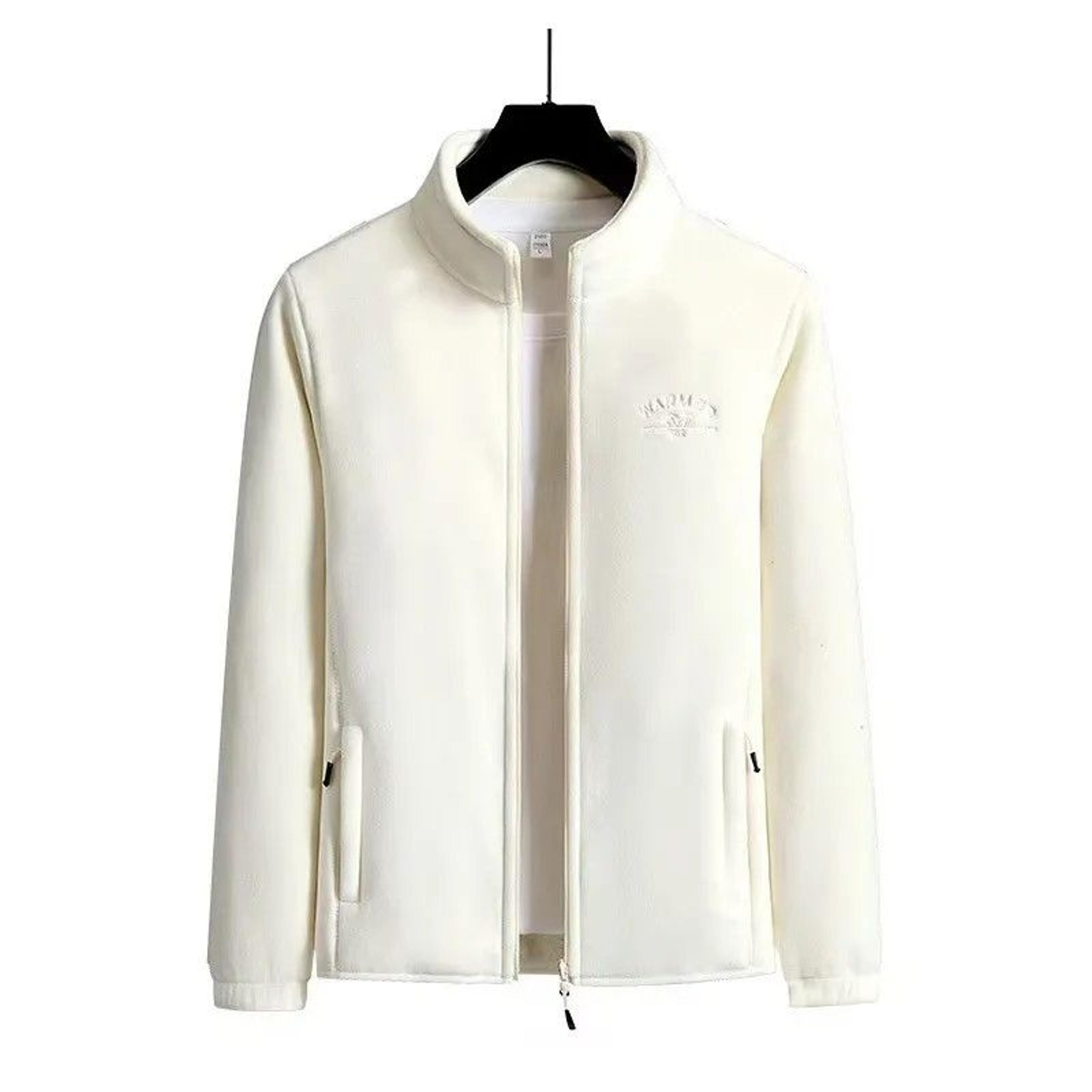 winter luxe polar fleece letter print coat – womens loose fit wool-liner jacket