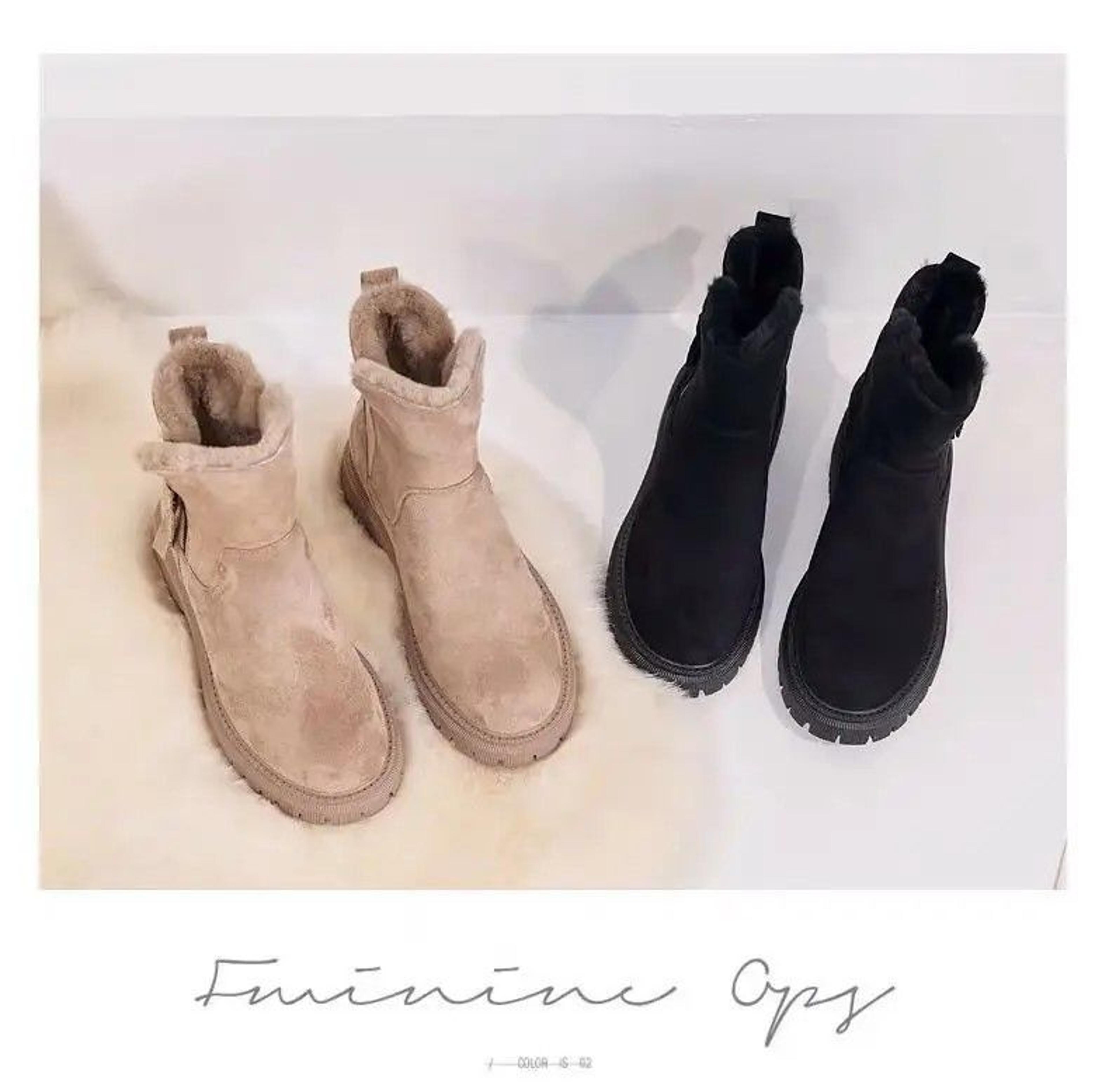 winter elevate platform snow boots, plush mid-tube warm velvet women fashion booties