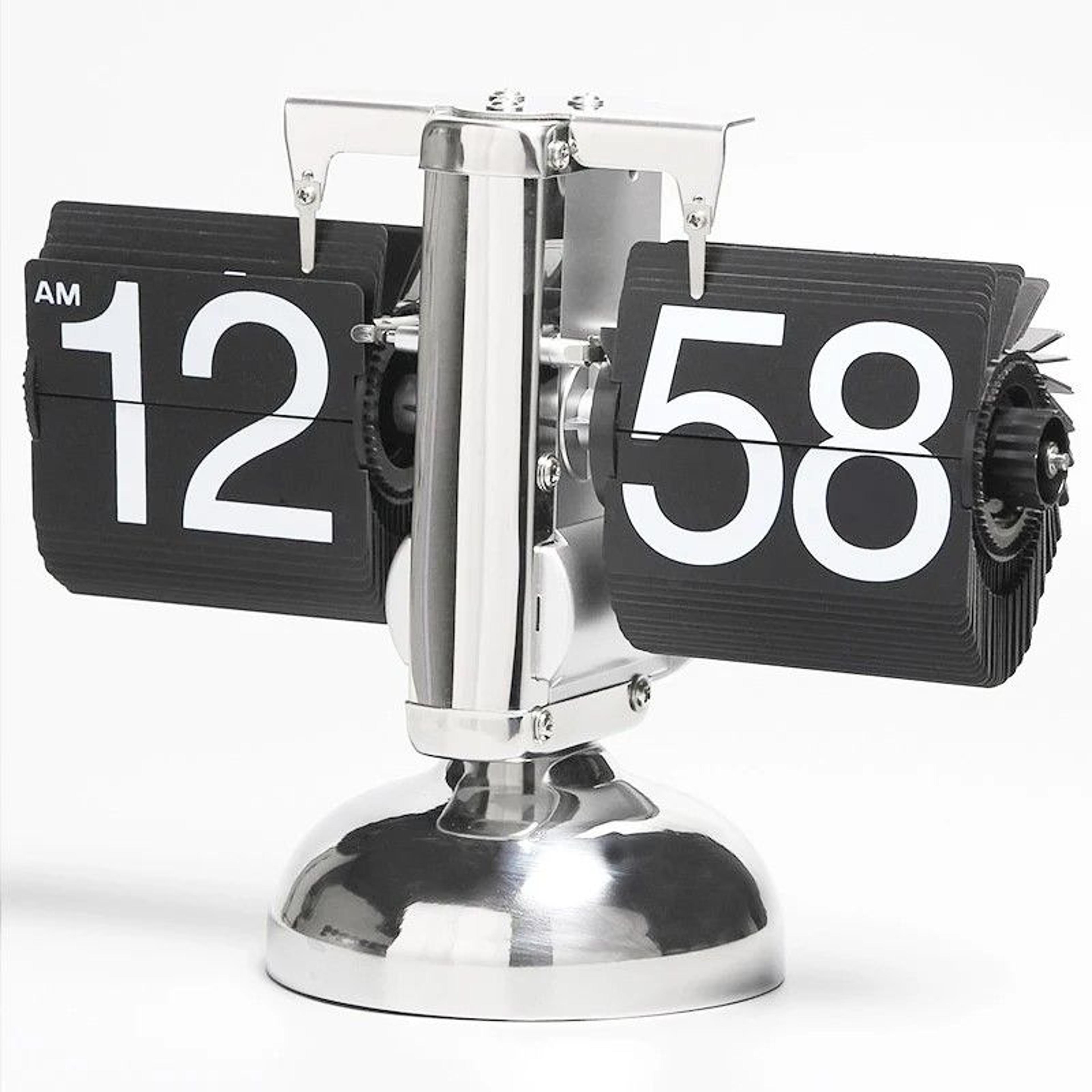 vintage flippage automatic quartz desk clock, retro timepiece decor
