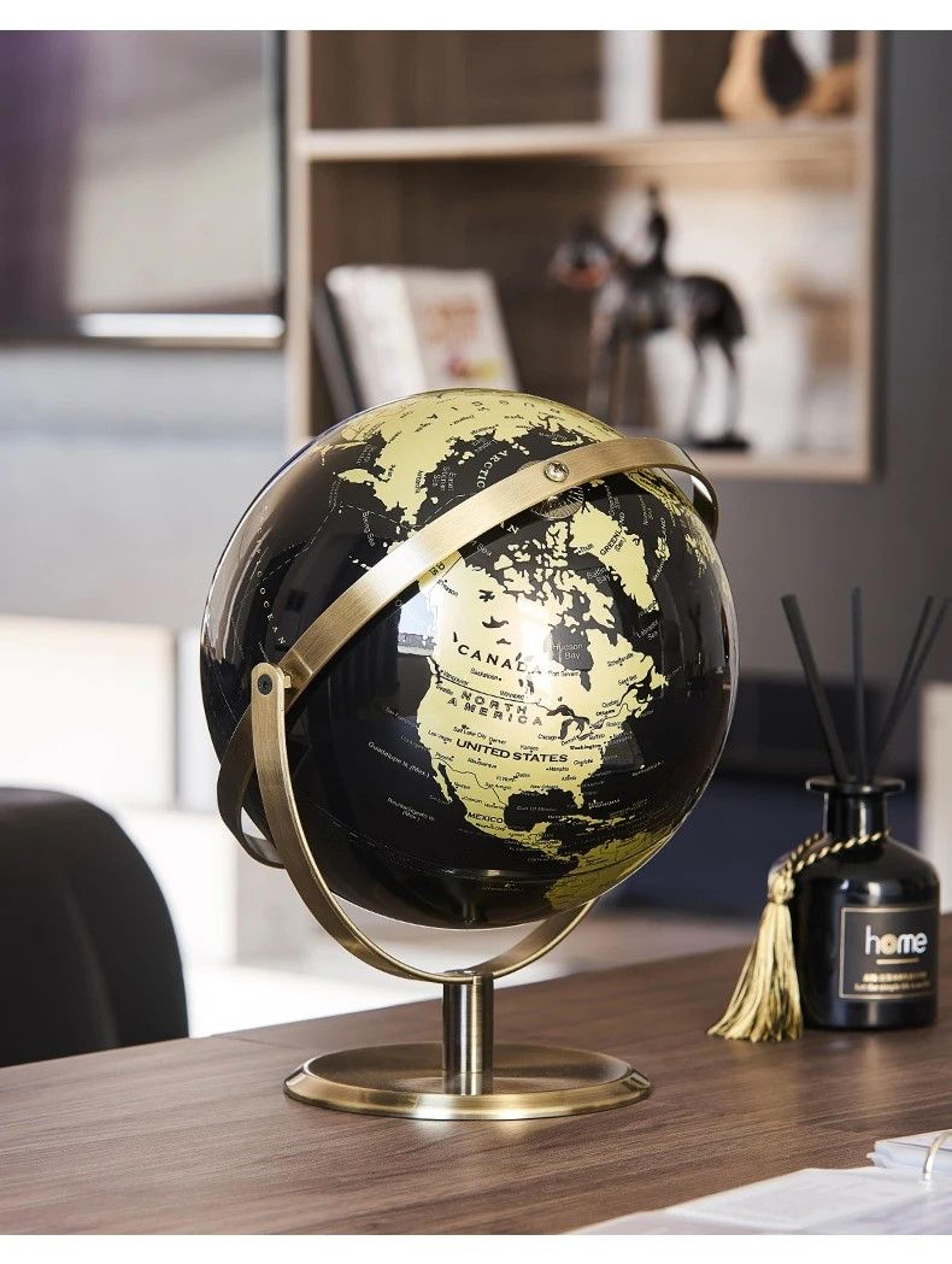 elegant crafted globe, modern desk world map globe for home, study & decor