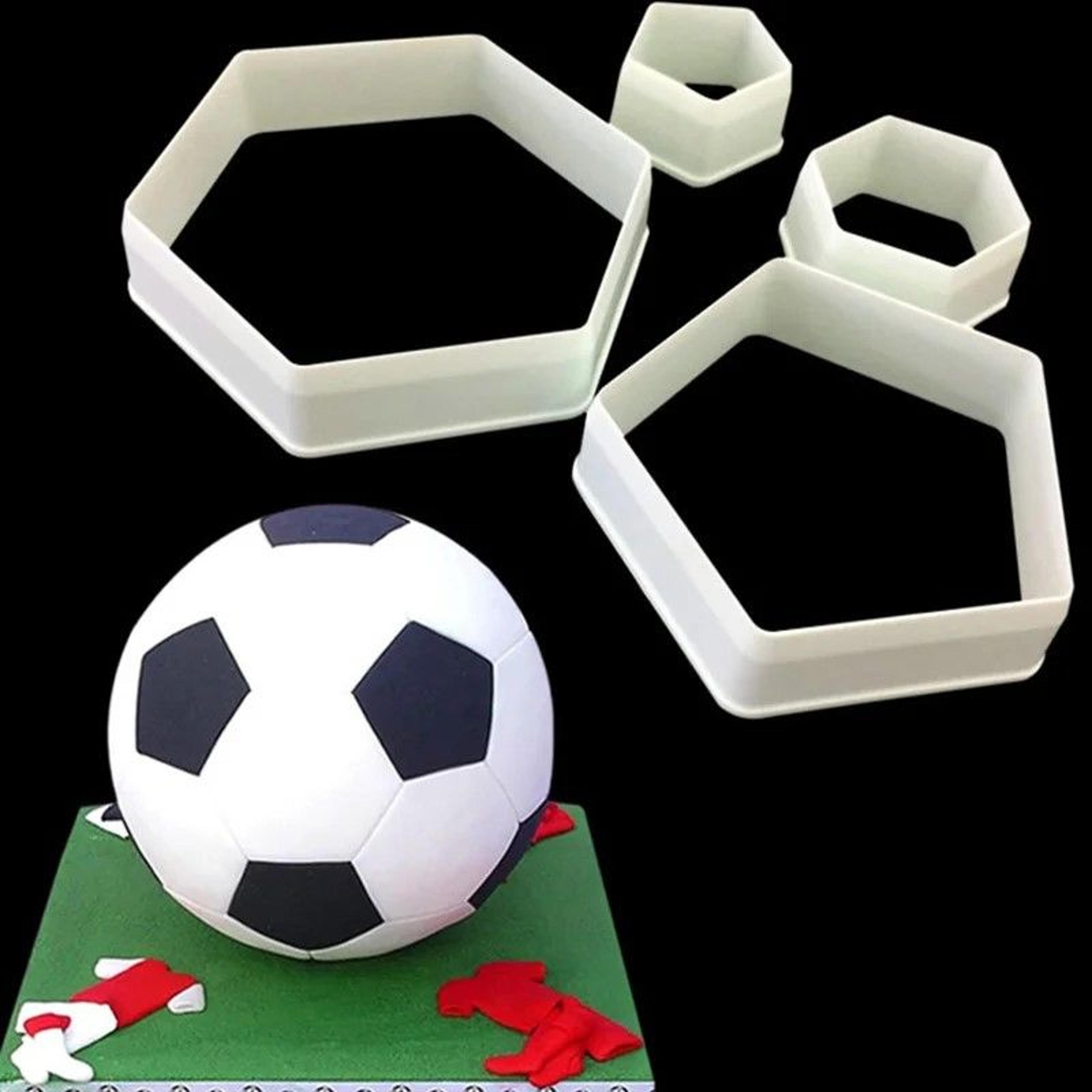 soccer-themed hexagon cookie cutter set – 4 sizes fondant & cookie mold