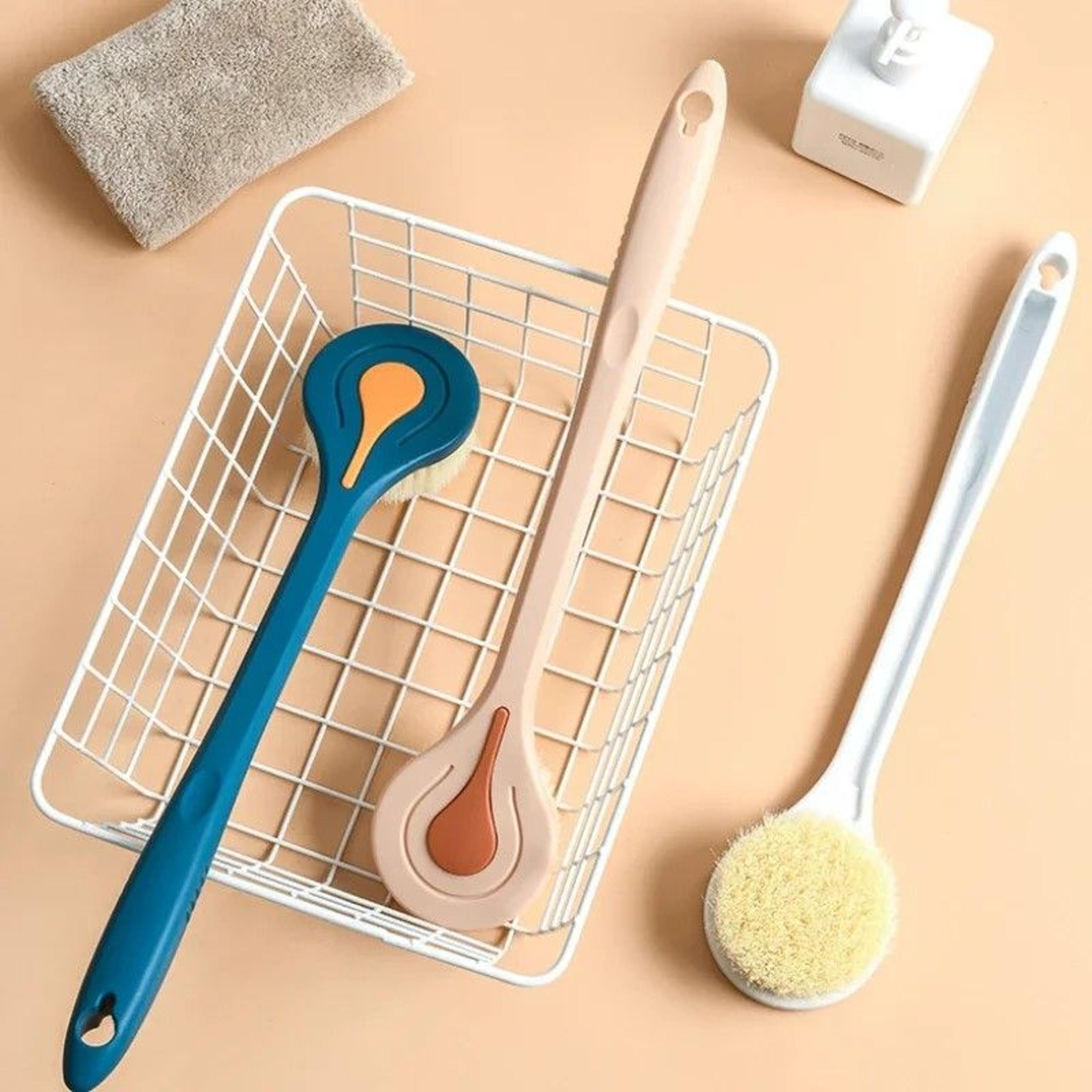 deepreach long-handle back & body brush – soft hair bath scrubber