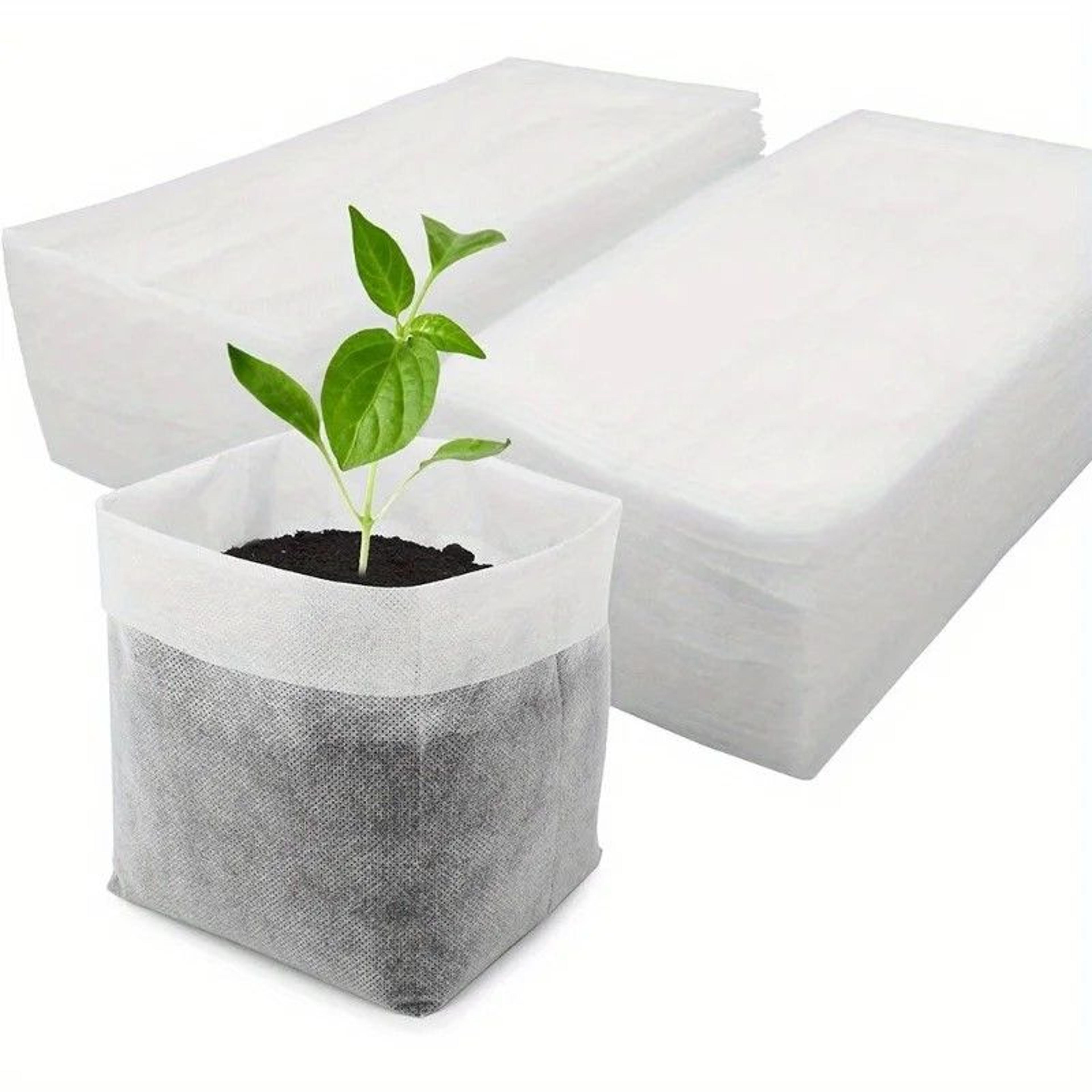 ecogrow 8x10 cm biodegradable nursery bags – 100 pack seed starter fabric pots