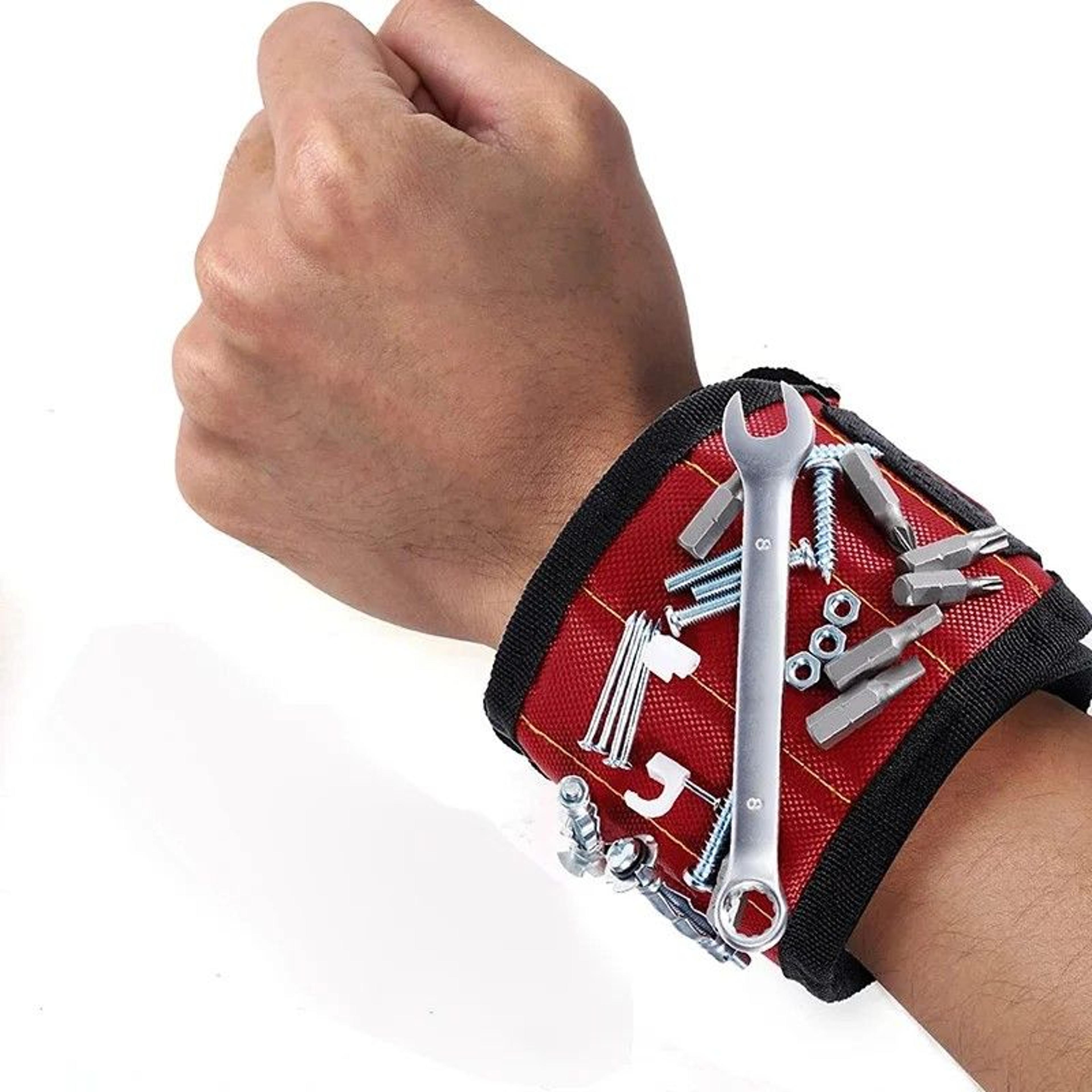 magnegrip pro magnetic wristband for screws, nails & drill bits – adjustable tool holder for diy & professionals