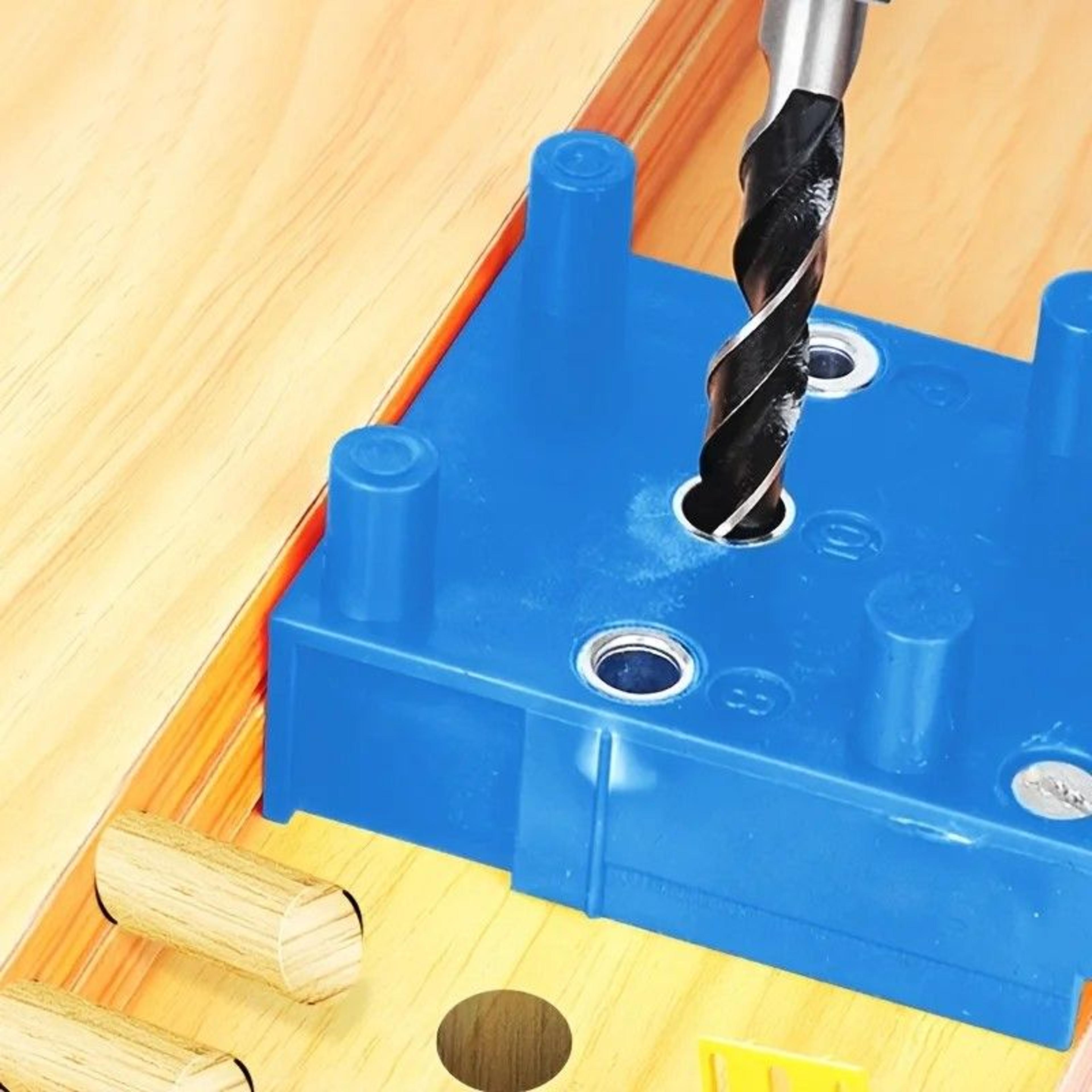 precision corner drill guide & locator – straight-hole woodworking clamp with built-in drilling guide